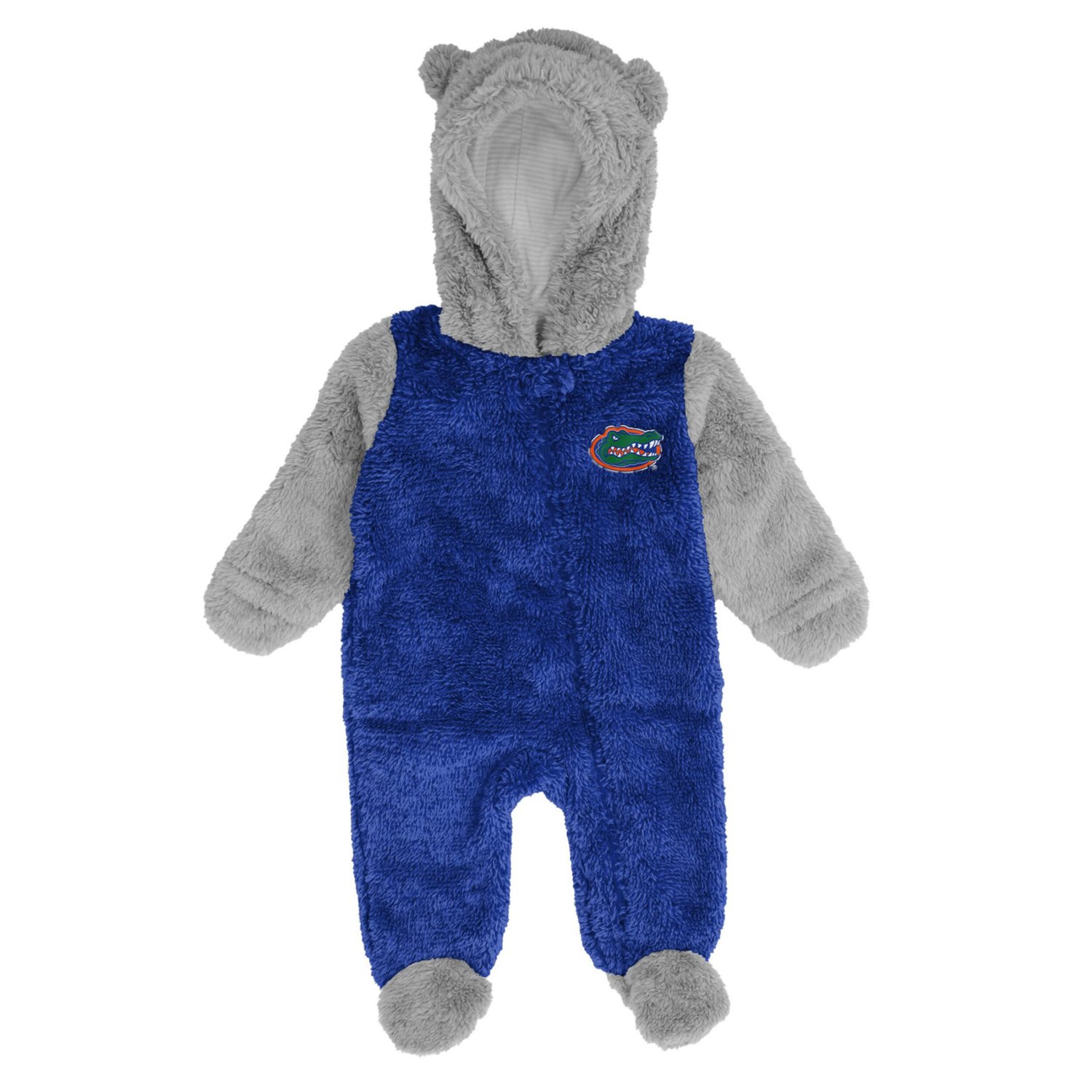 Newborn /Gray Florida Gators Game Nap Teddy Fleece Bunting Full-Zip Sleeper                                                      - view number 1
