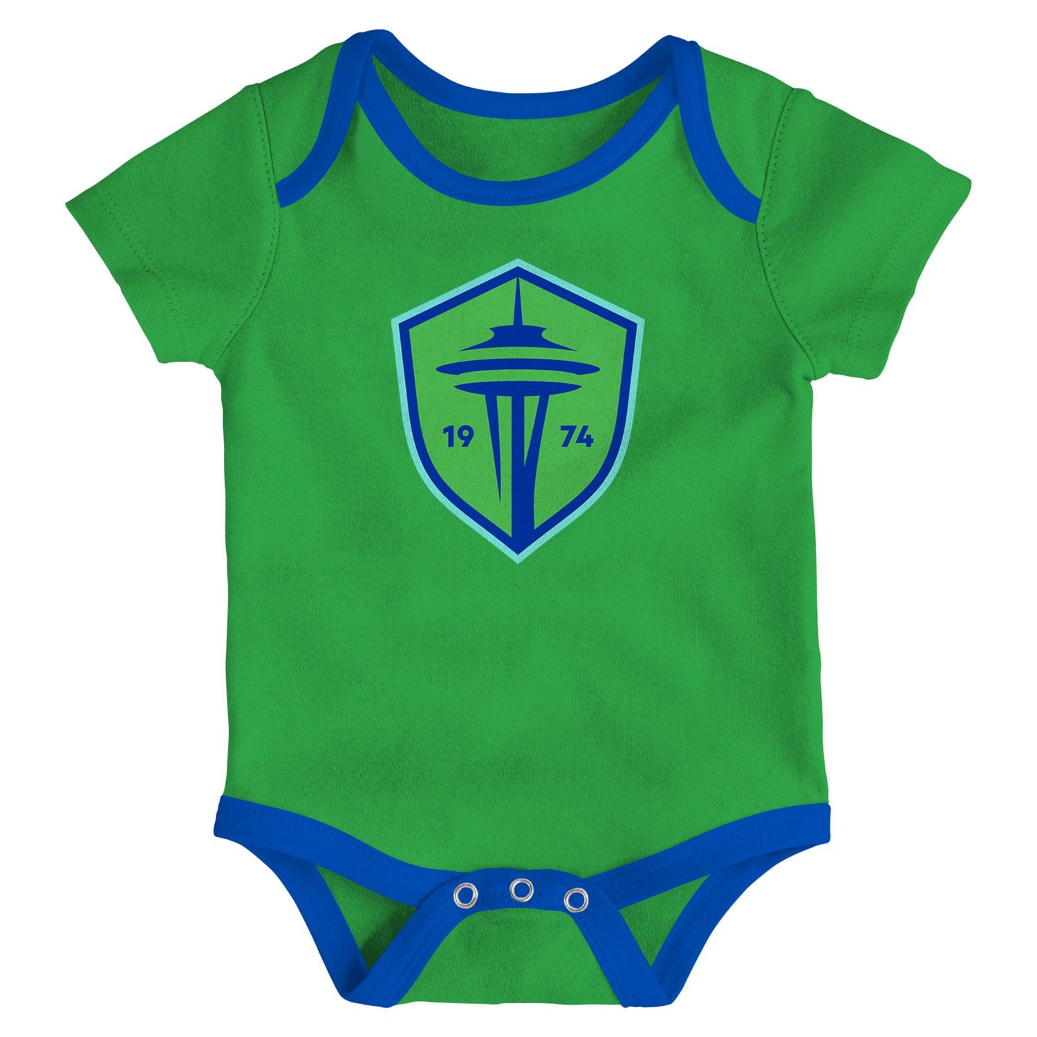 Newborn Heather Gray Blue Seattle Sounders FC Loyal Buddies 3-Pack Bodysuit Set