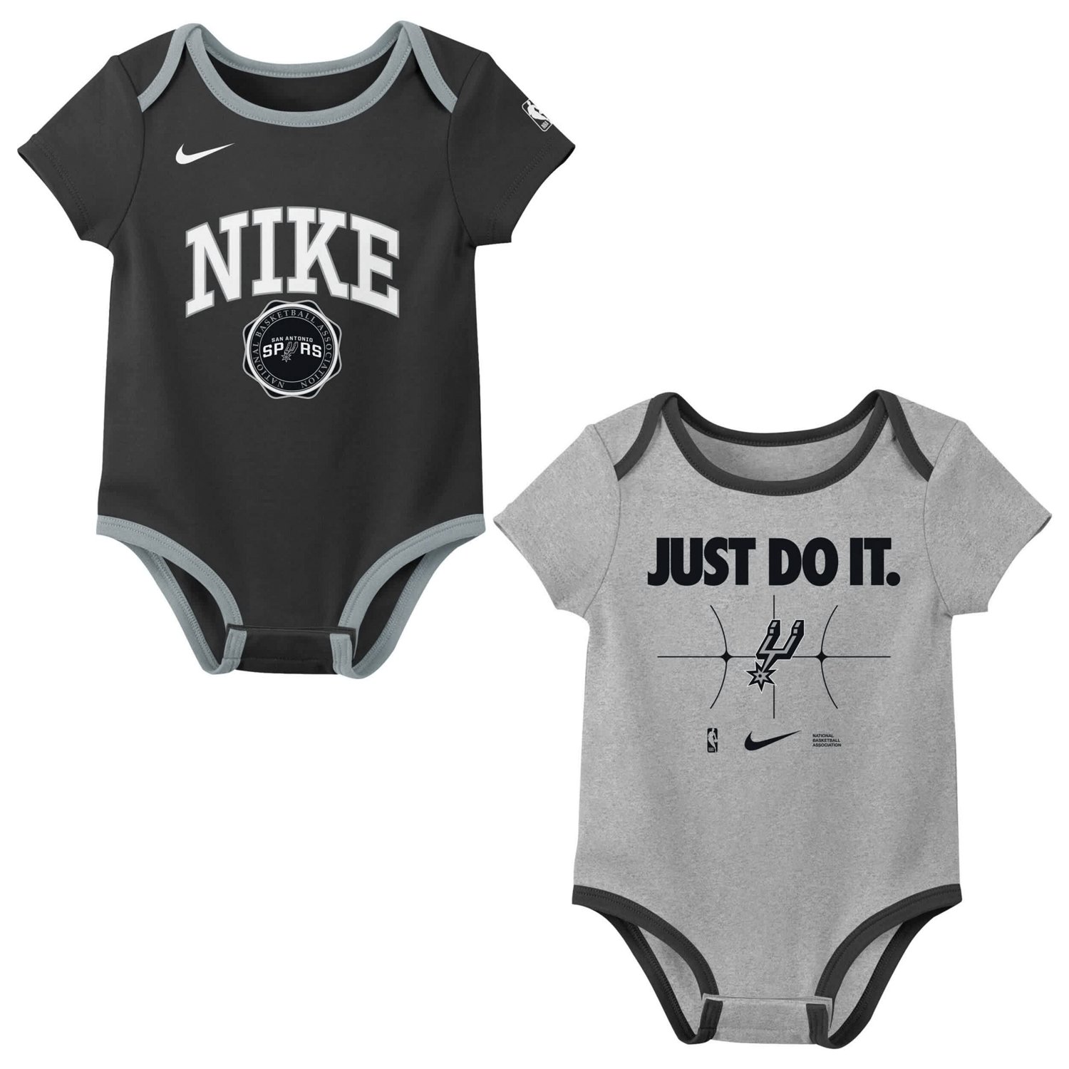 Newborn Nike Gray San Antonio Spurs Just Do It Two-Pack Bodysuit Set - view number 1