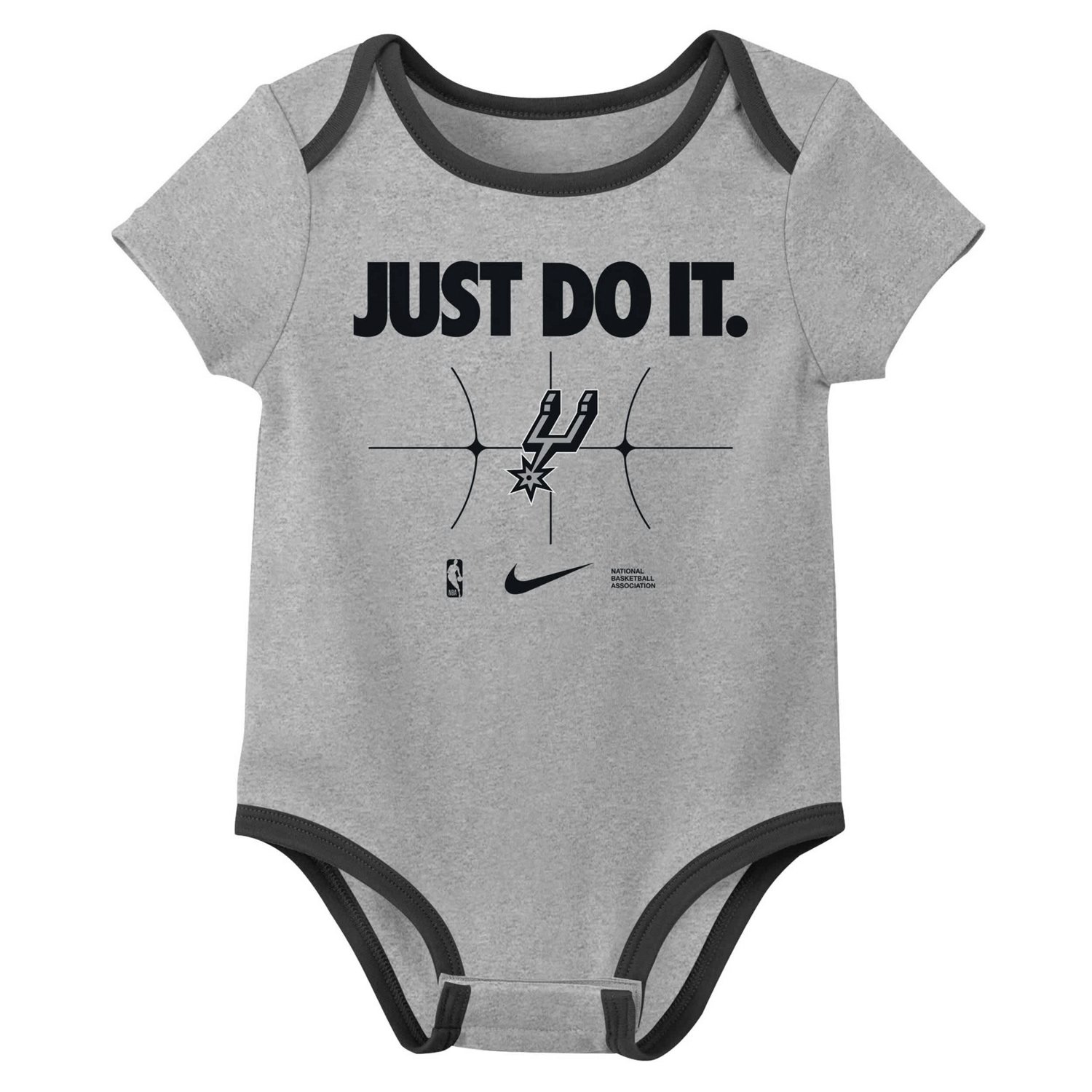 Newborn Nike Gray San Antonio Spurs Just Do It Two-Pack Bodysuit Set - view number 3