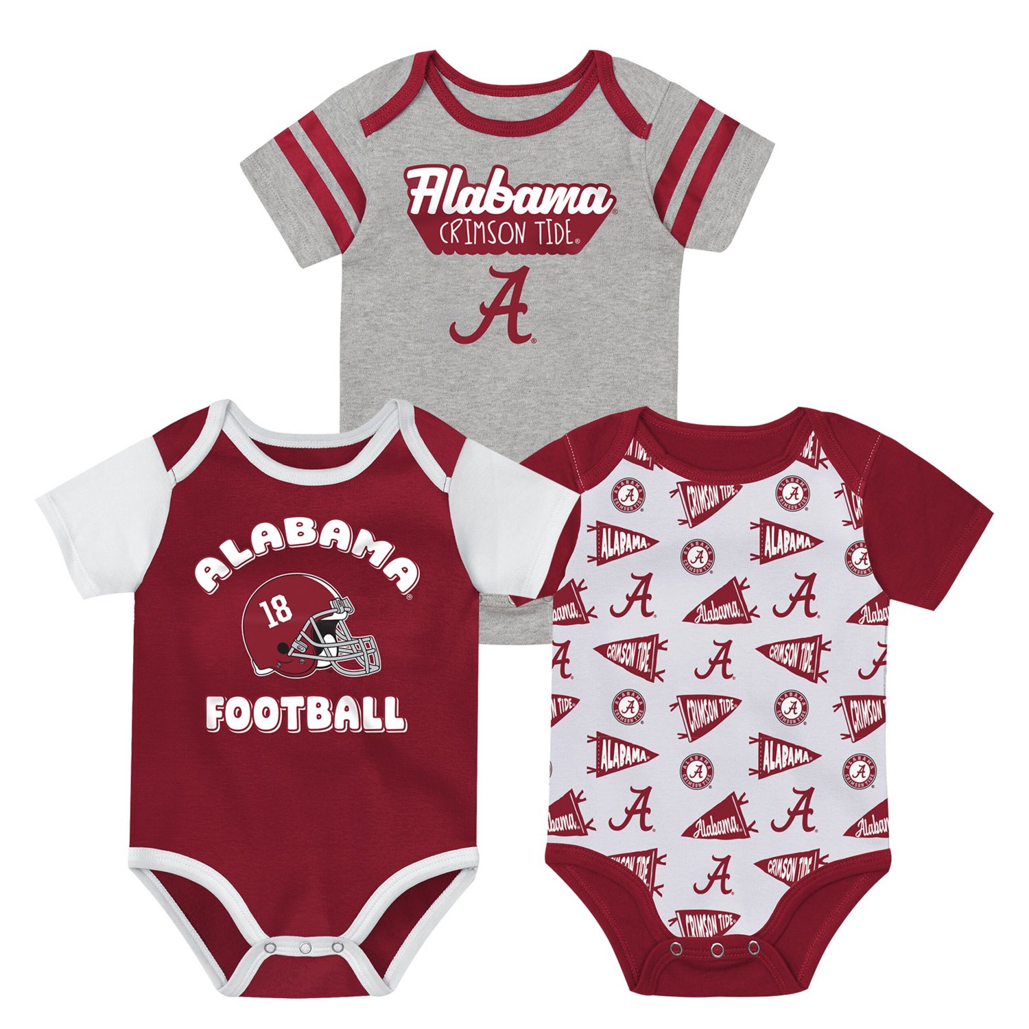 Newborn Outerstuff Alabama Tide Star Player Three-Piece Bodysuit Set