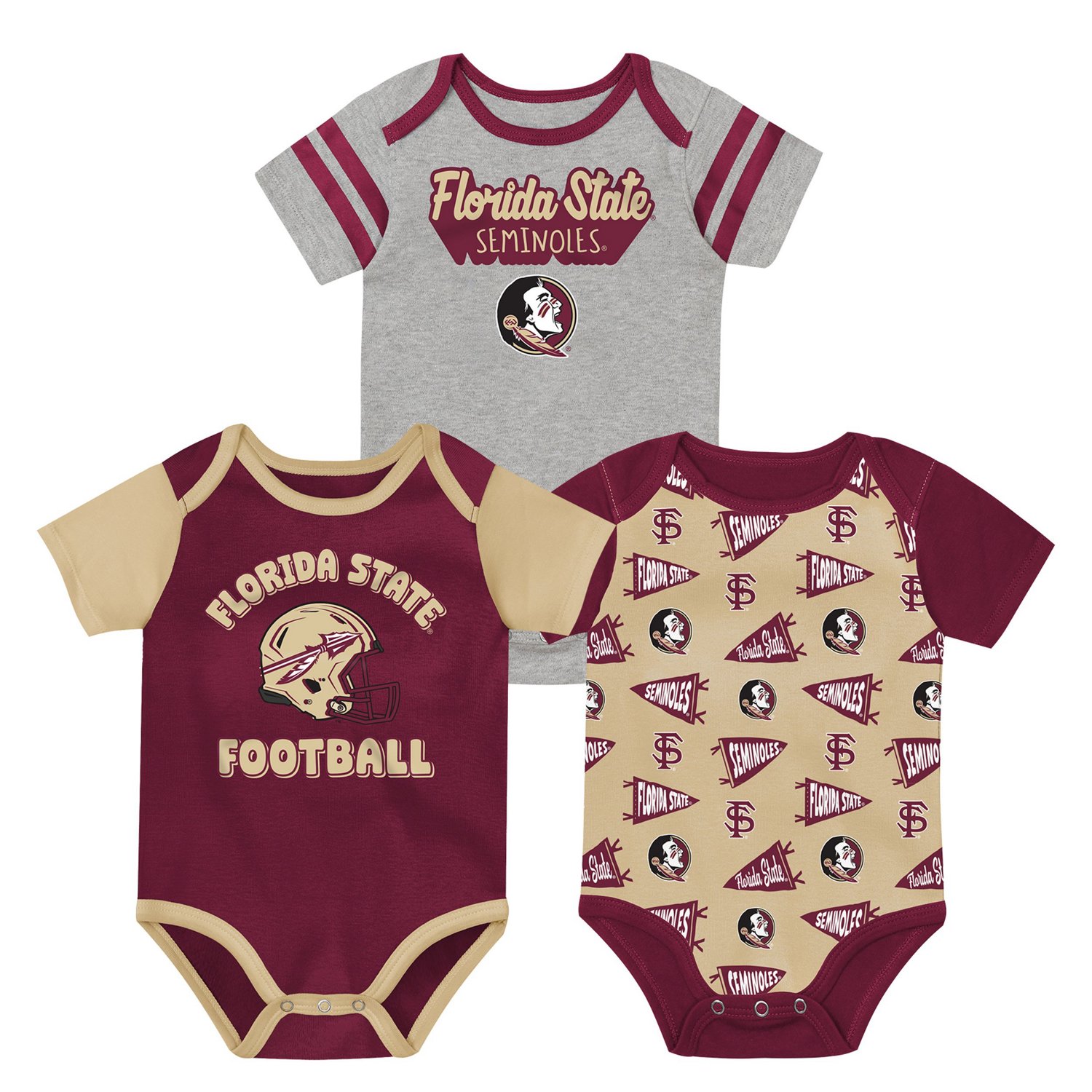 Newborn Outerstuff Florida State Seminoles Star Player Three-Piece Bodysuit Set