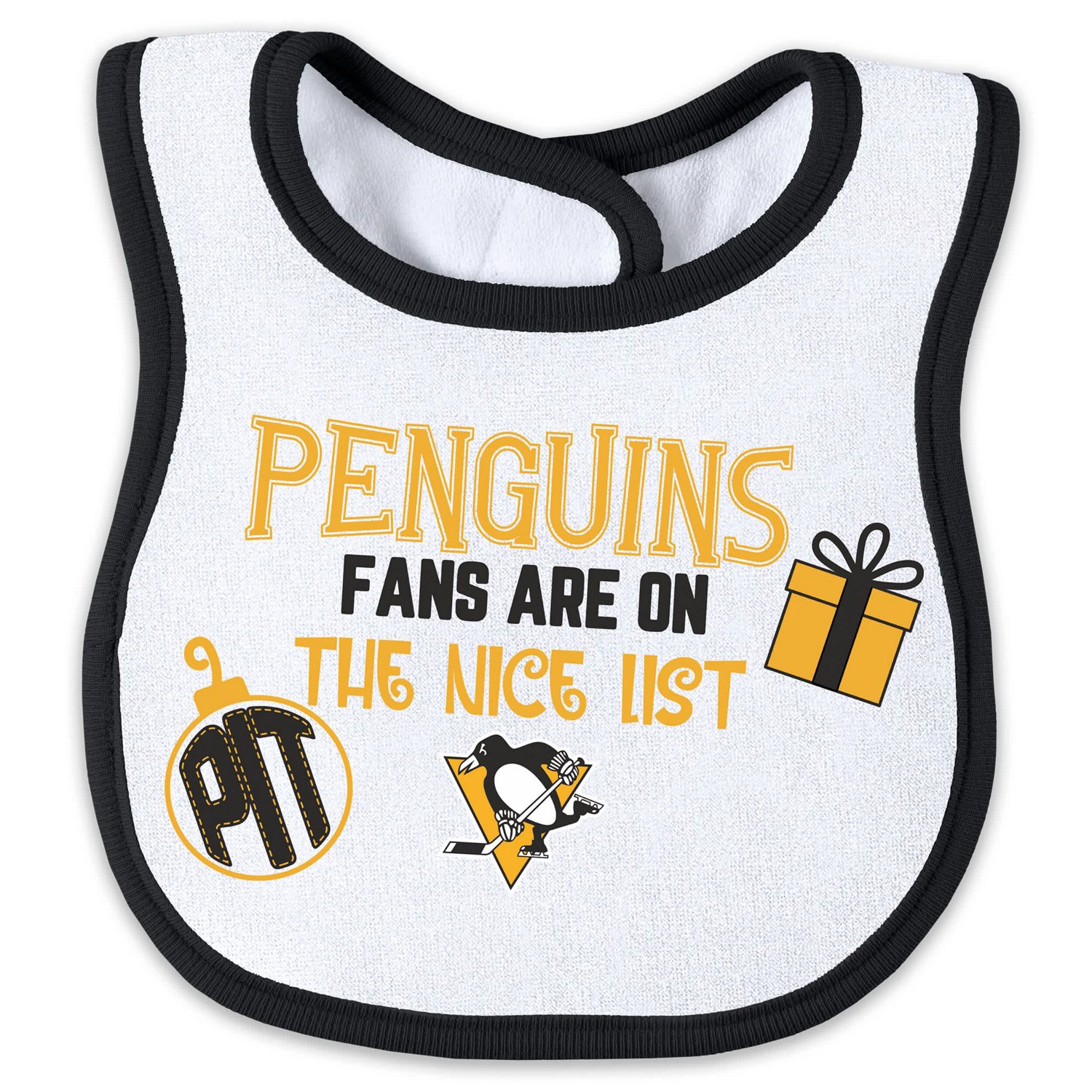 Newborn WEAR by Erin Andrews Pittsburgh Penguins Allover Print Full-Zip Sleeper  Bib Christmas Set