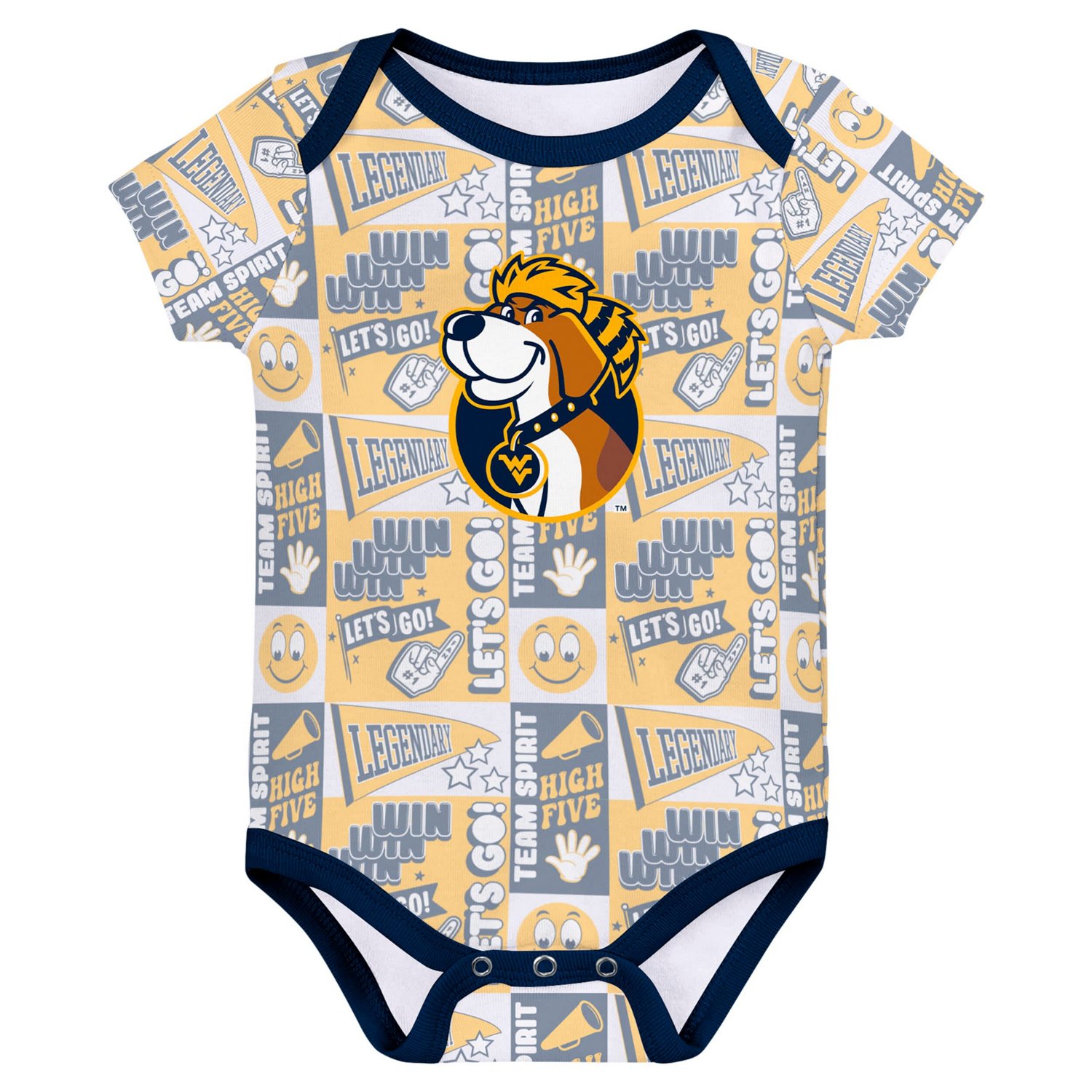 Newborn West Virginia Mountaineers Sunday Comics 3-Pack Bodysuit Set - view number 4
