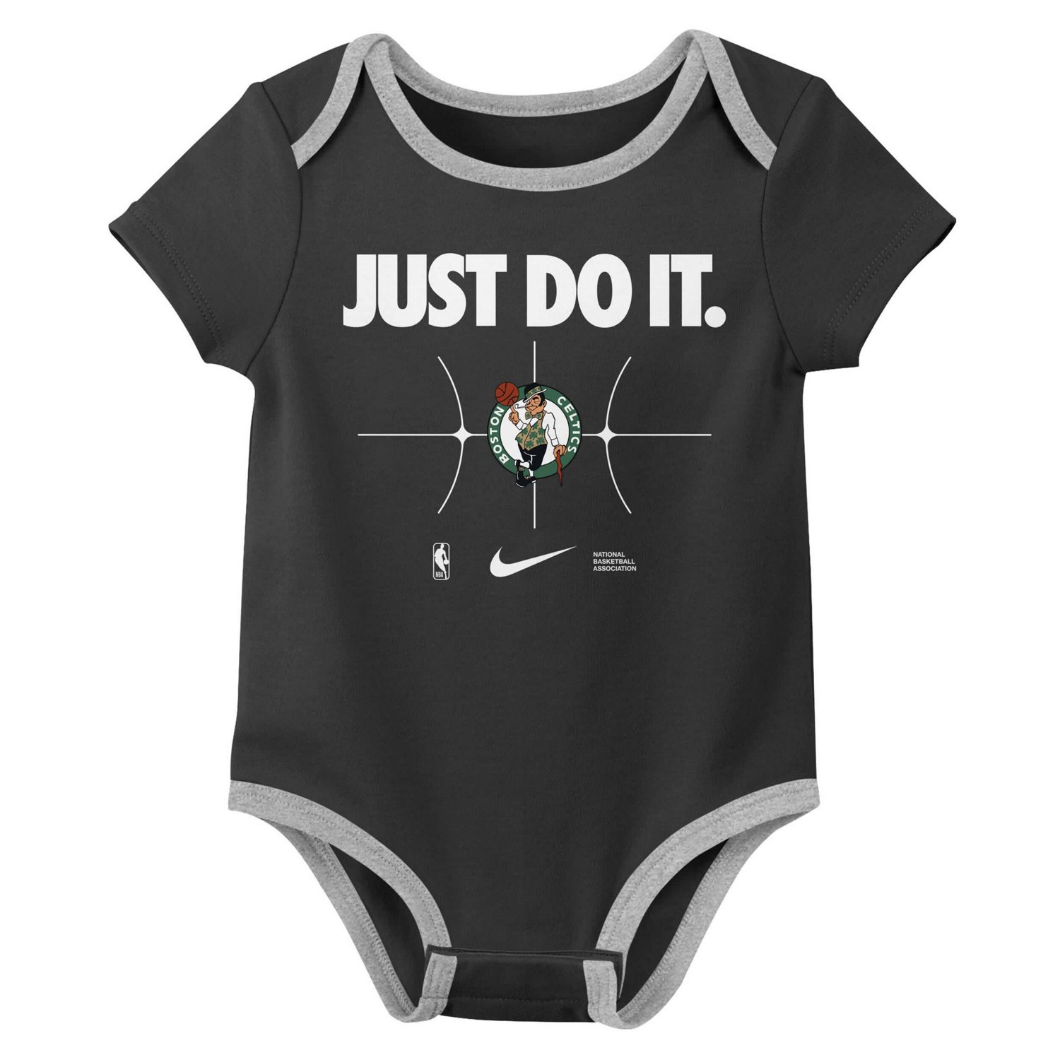 Nike Kelly Black Boston Celtics Just Do It Two-Pack Bodysuit Set - view number 3