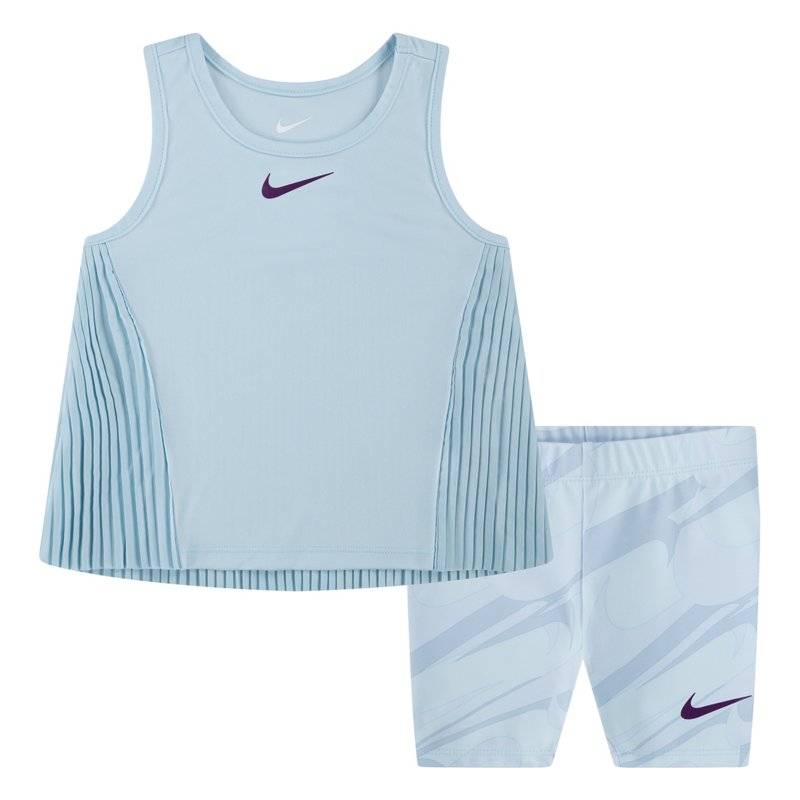 Nike Toddler Girls' Dri-FIT Prep In Your Step Tank and Bike Shorts Set Blue, 4 Toddler - Girl's Athletic Tops at Academy Sports