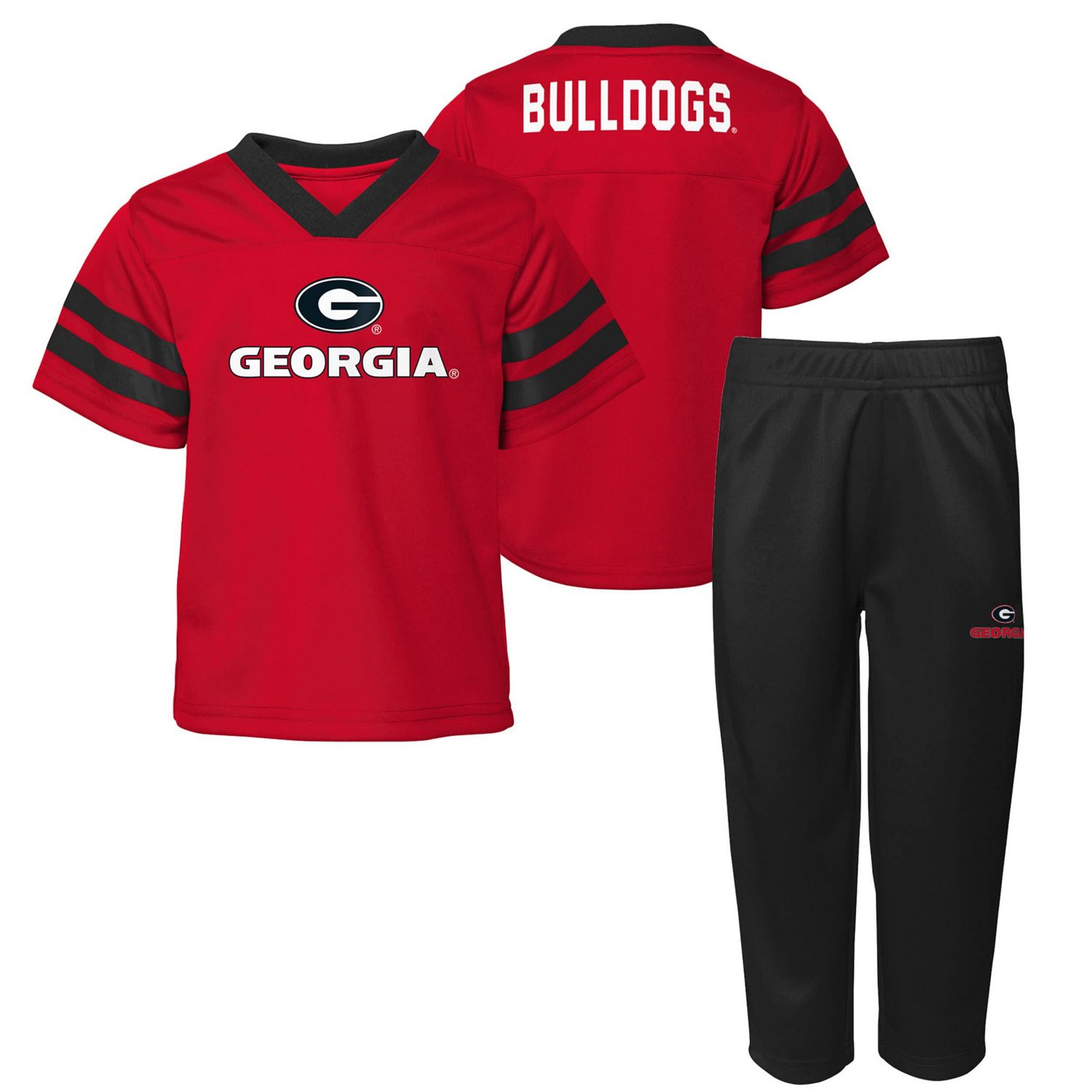 Outerstuff Black Georgia Bulldogs Zone Two-Piece V-Neck Top and Pants Set