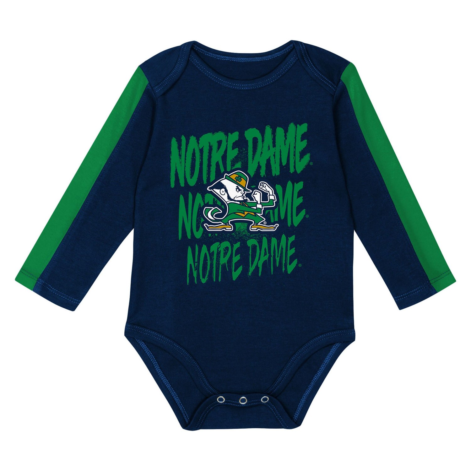 Outerstuff Green Notre Dame Fighting Irish Double Down Bodysuit and Pants 3-Piece Set - view number 4