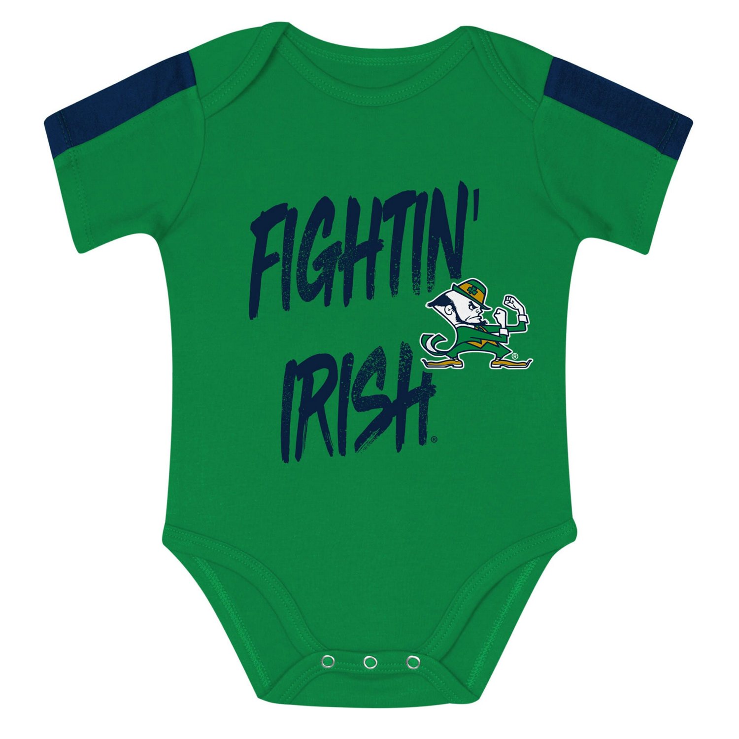 Outerstuff Green Notre Dame Fighting Irish Double Down Bodysuit and Pants 3-Piece Set - view number 2