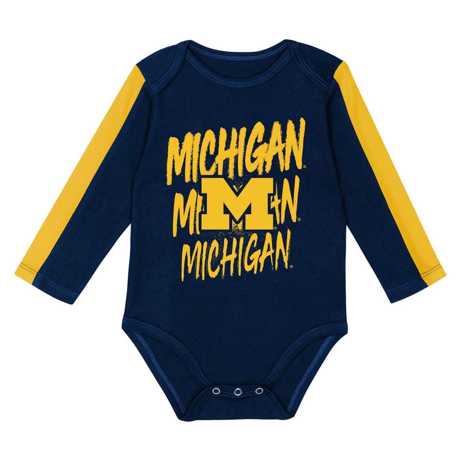 Outerstuff Maize Michigan Wolverines Double Down Bodysuit and Pants 3-Piece Set - view number 2