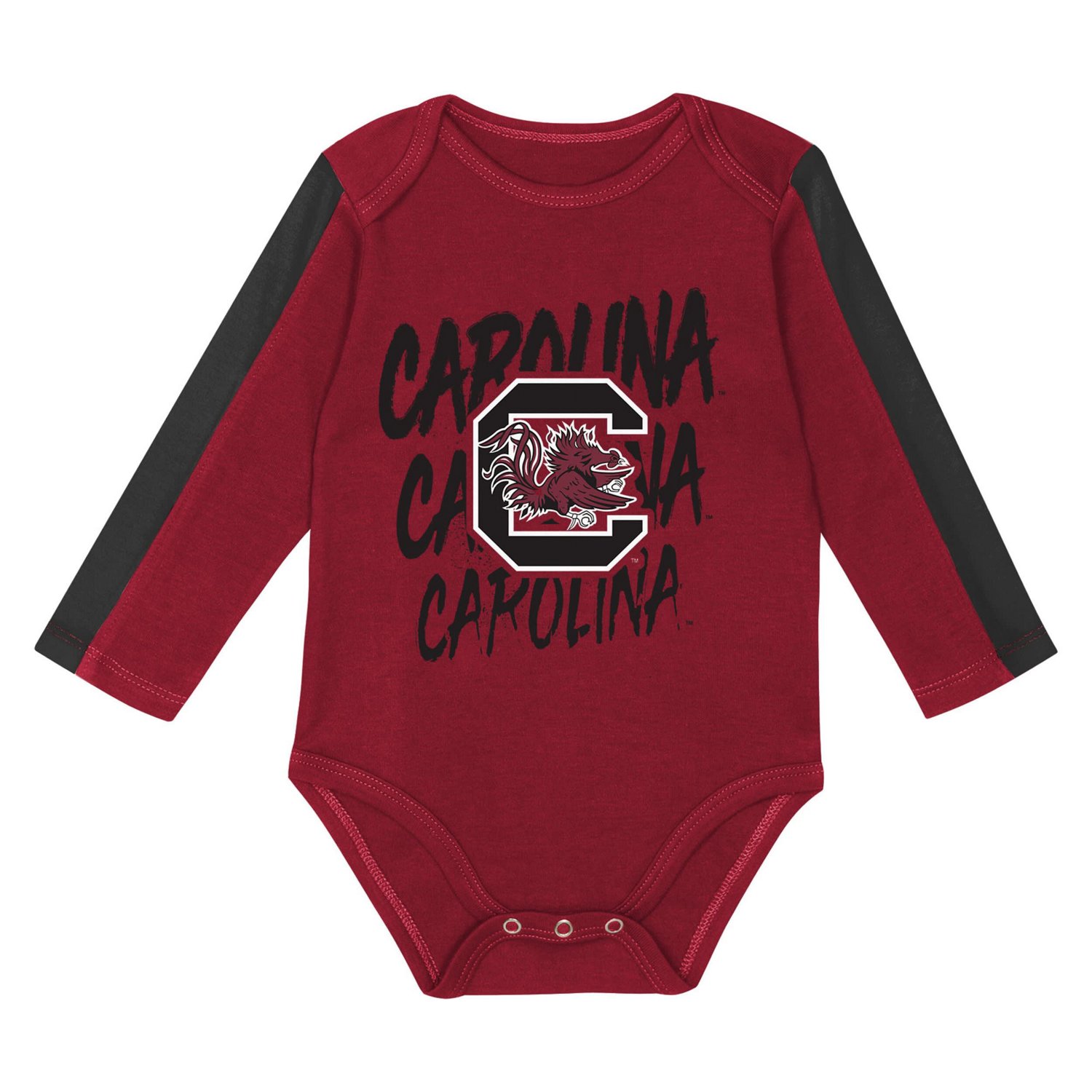 Outerstuff South Carolina Gamecocks Double Down Bodysuit and Pants 3-Piece Set - view number 2
