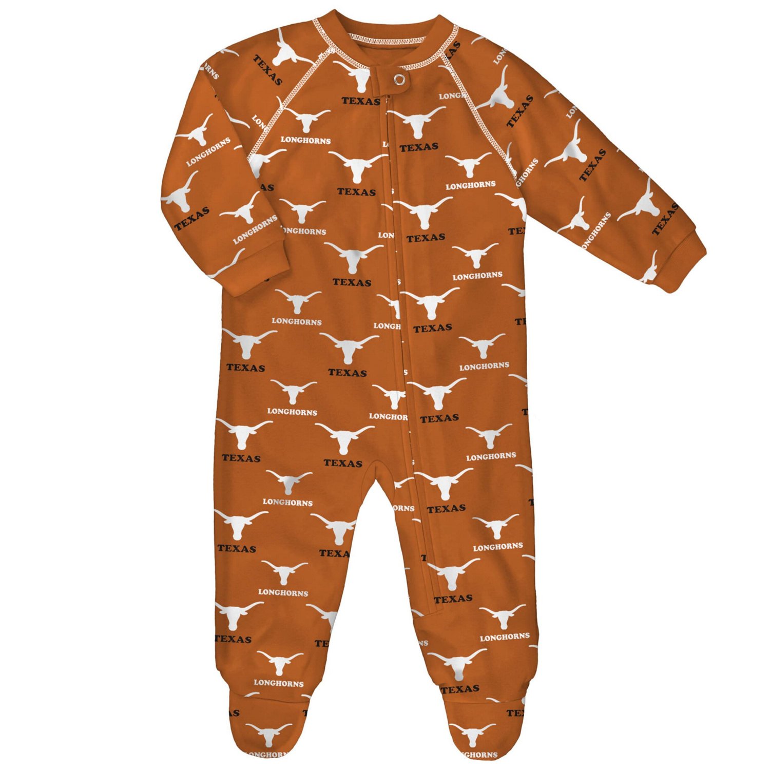 Outerstuff Texas Longhorns All-Over Print Raglan Full-Zip Coverall