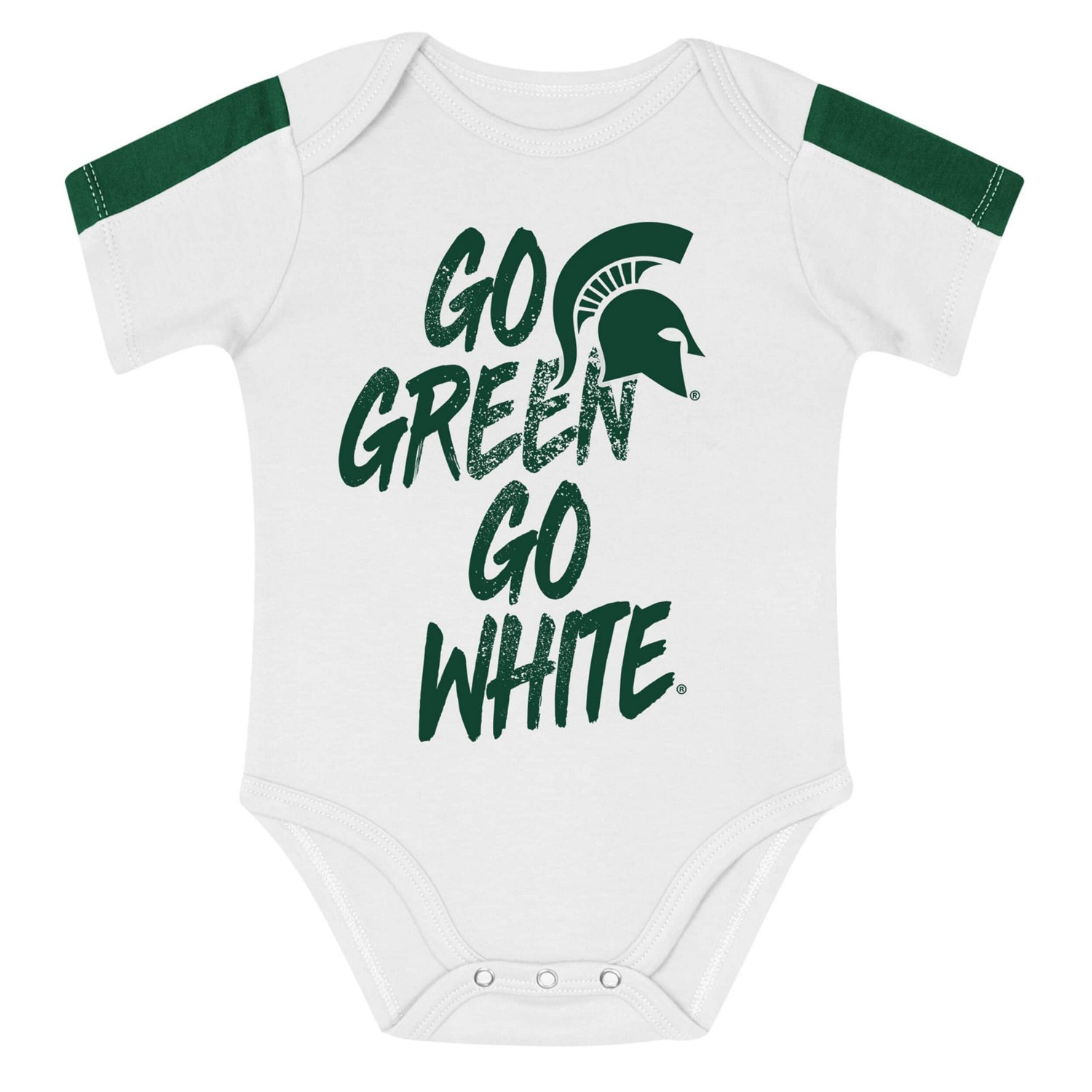 Outerstuff White Michigan State Spartans Double Down Bodysuit and Pants 3-Piece Set - view number 4