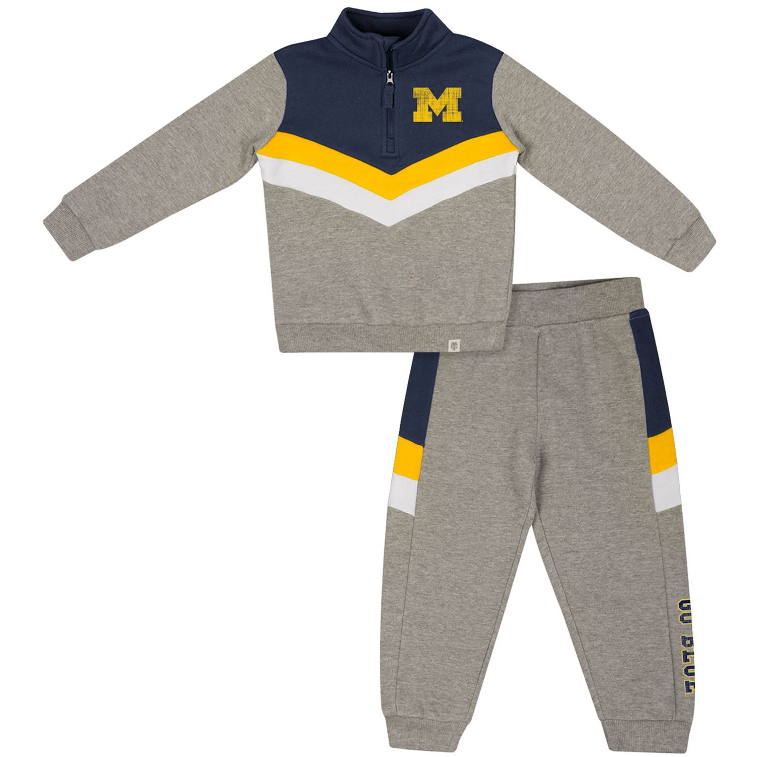 Toddler Colosseum Michigan Wolverines Clarence Fleece Quarter-Zip Sweatshirt  Sweatpants Set