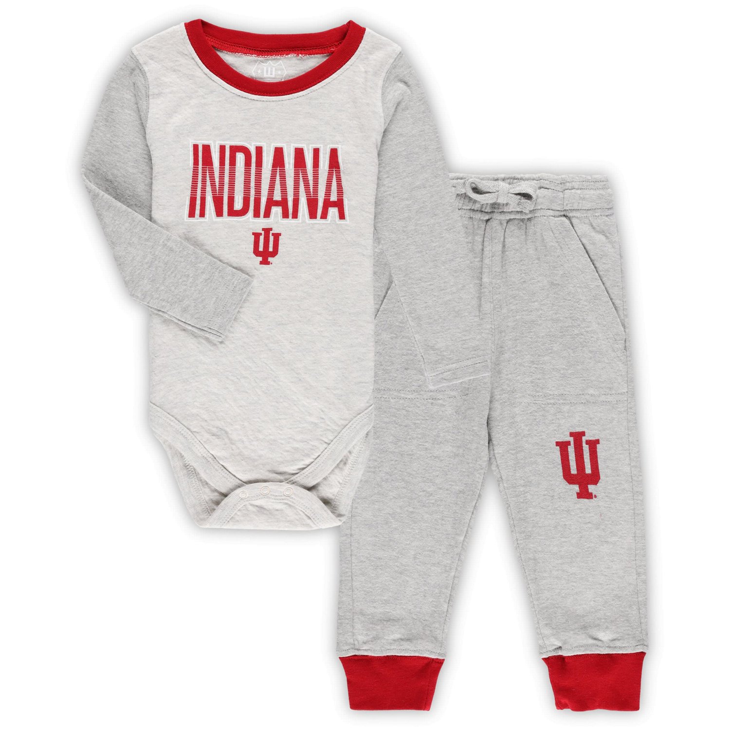 Wes  Willy Heather Indiana Hoosiers Jie Jie Long Sleeve Bodysuit  Pants Set