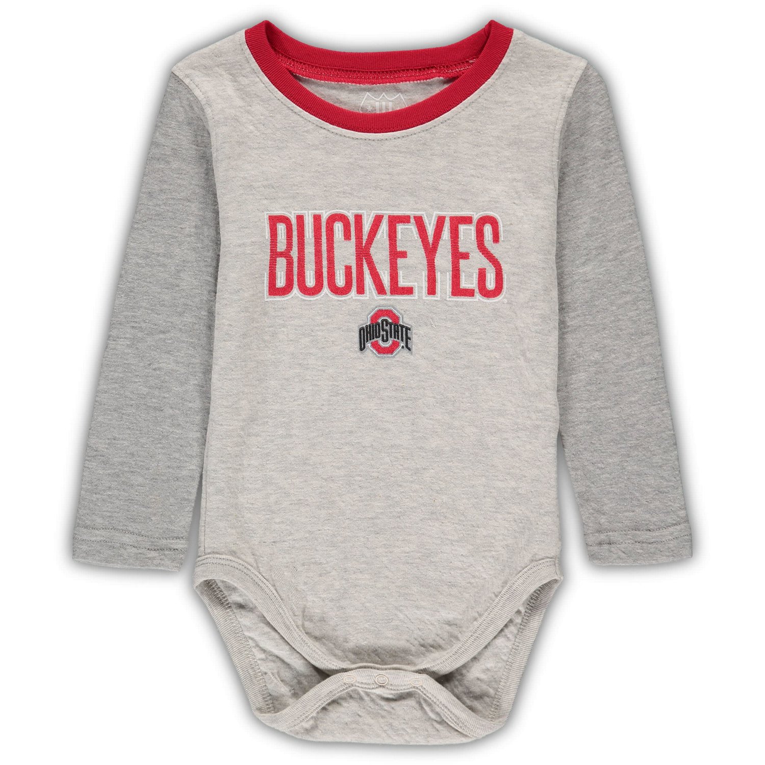 Wes  Willy Heathered Gray/Scarlet Ohio State Buckeyes Jie Long Sleeve Bodysuit Pants Set