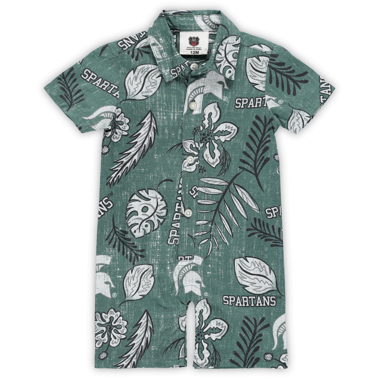 Wes  Willy Michigan State Spartans Vintage Floral Romper                                                                         - view number 2