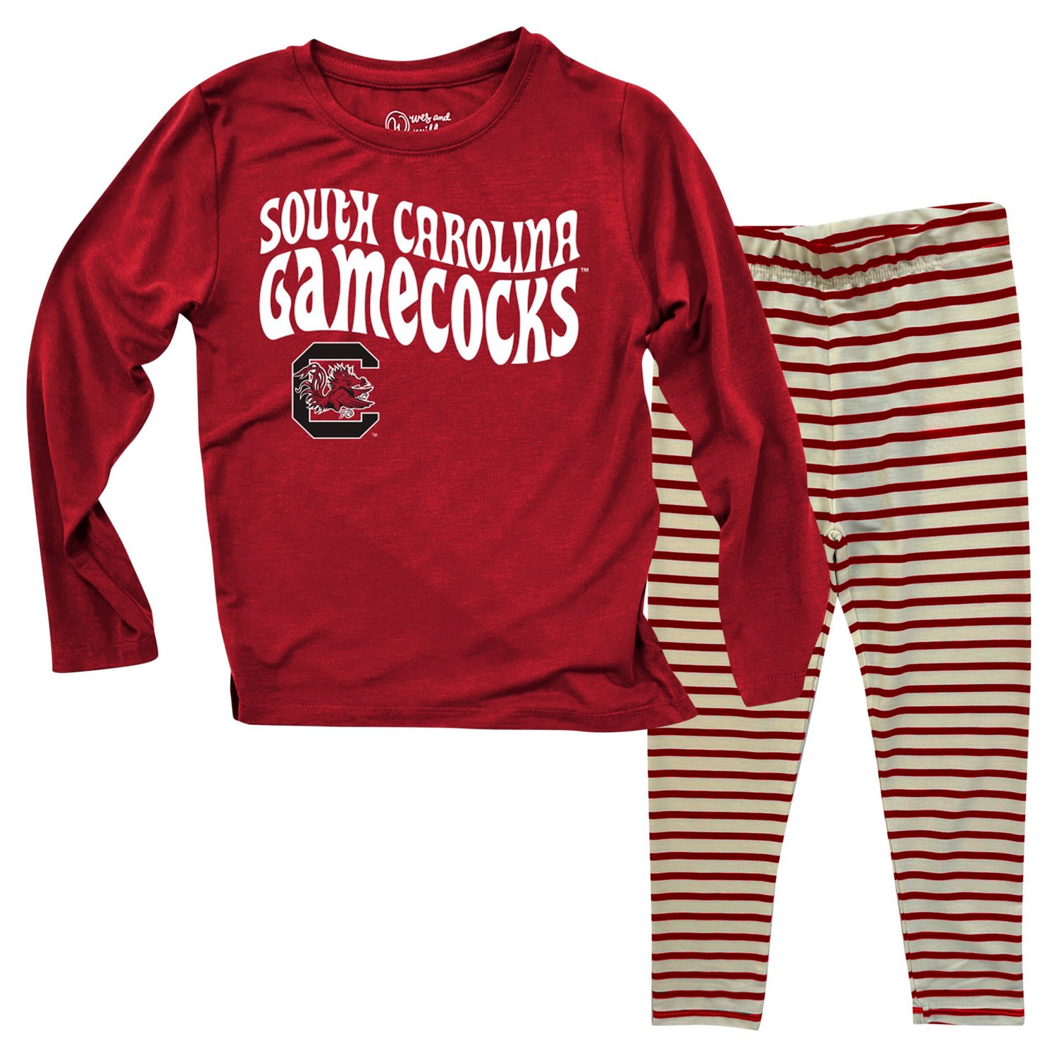 Wes  Willy South Carolina Gamecocks Long Sleeve Top and Striped Tri-Blend Leggings Set