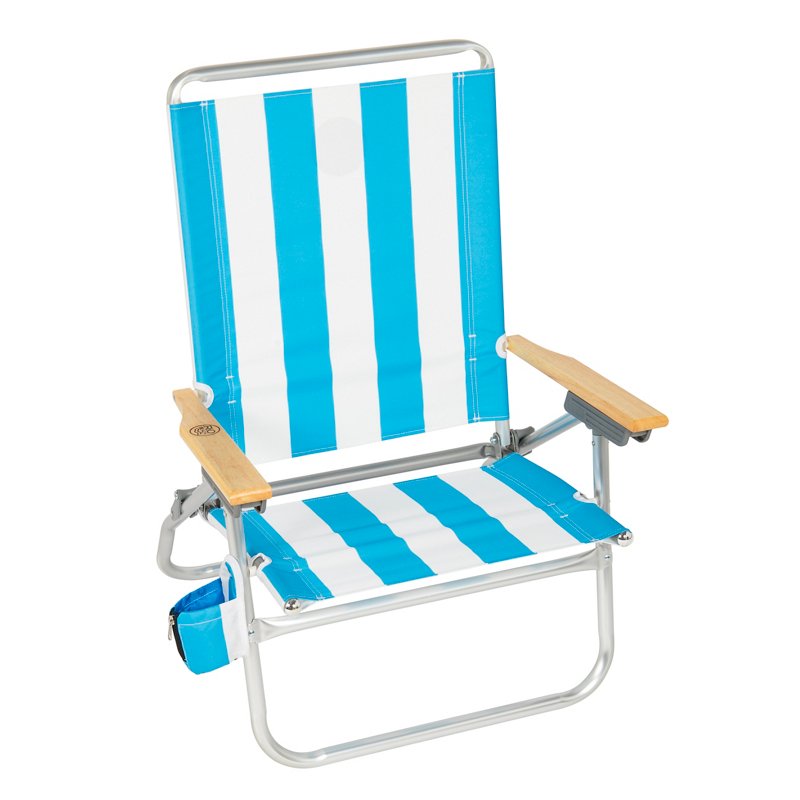 Rio Position Easy In and Out Beach Chair Blue/White Stripe - Collapsible Furniture at Academy Sports