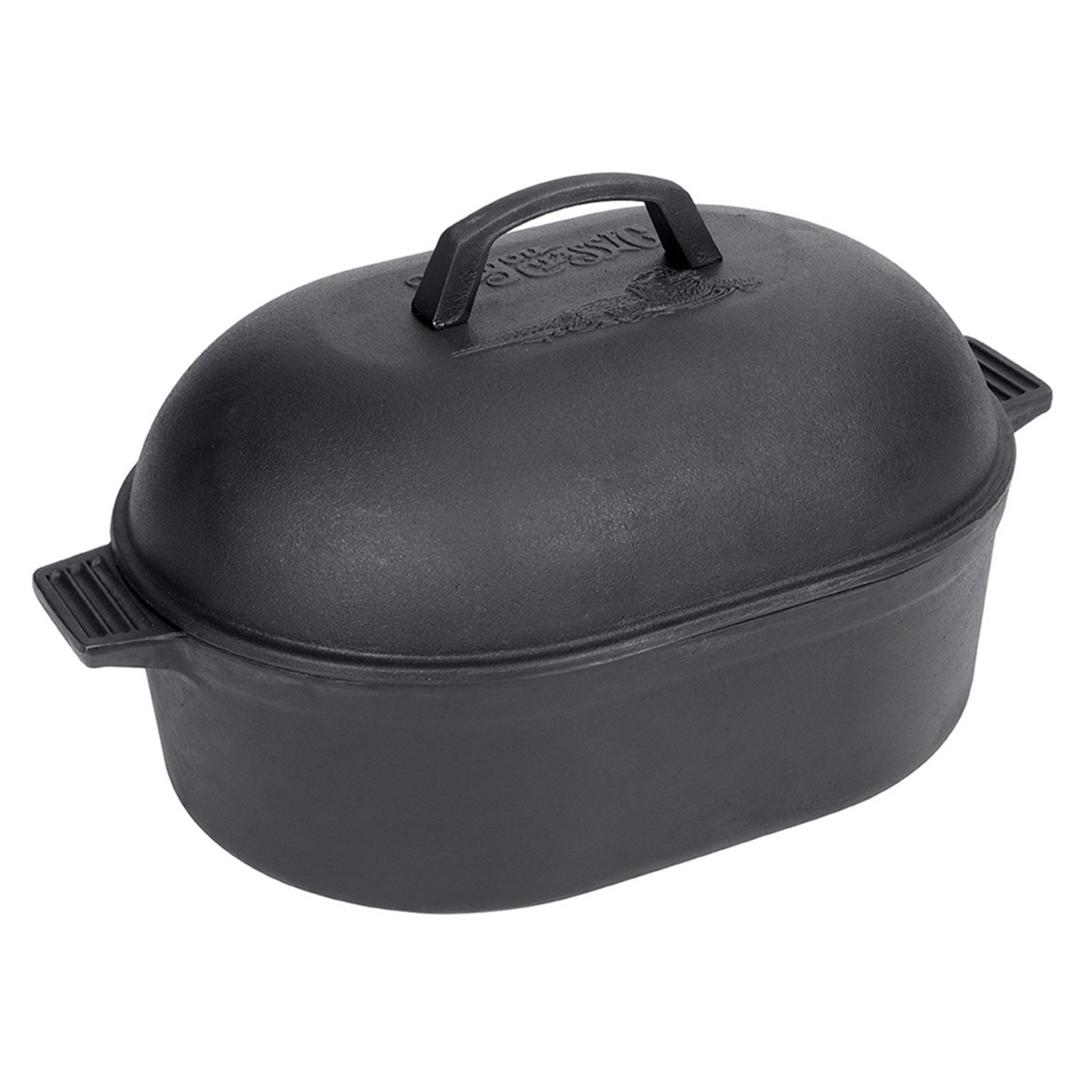 Bayou Classic Black Cast Iron Enameled Fajita Pan with Wooden Trivet