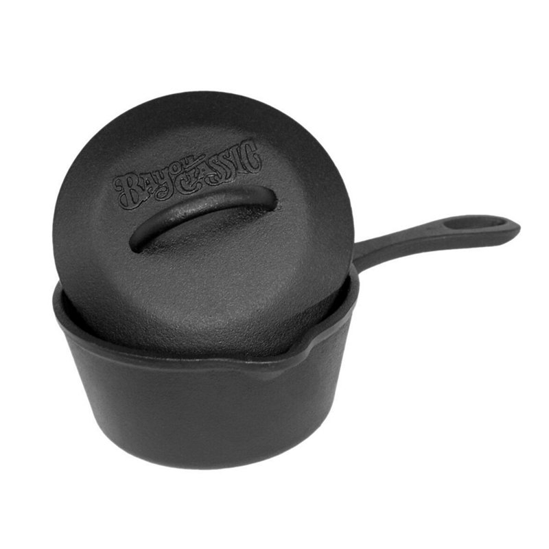 Bayou Classic 1 qt Covered Cast Iron Sauce Pot - Castiron Cookware at Academy Sports