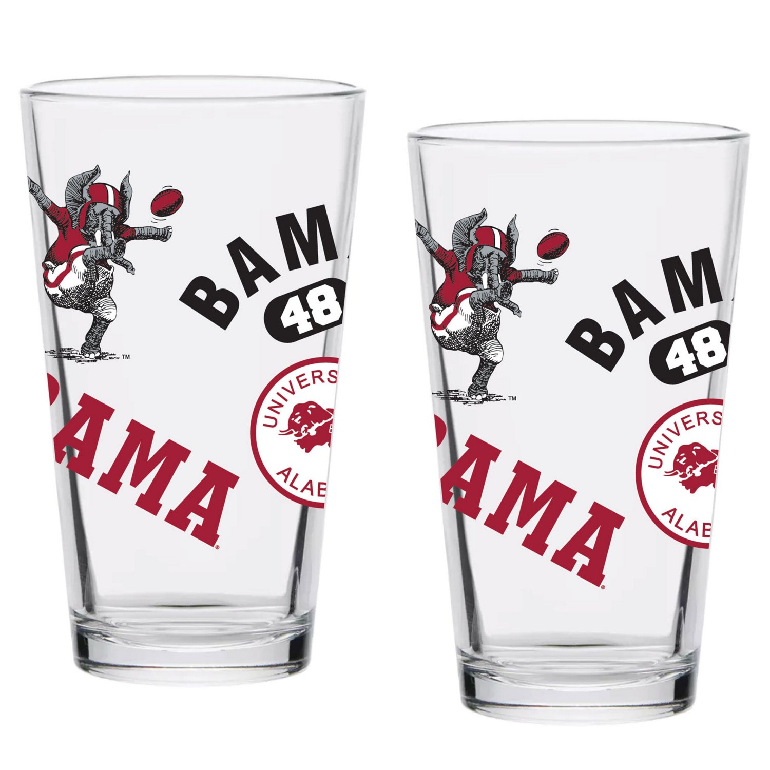 Alabama Crimson Tide 16oz Vintage Medley Pint Glass Two-Pack - view number 1