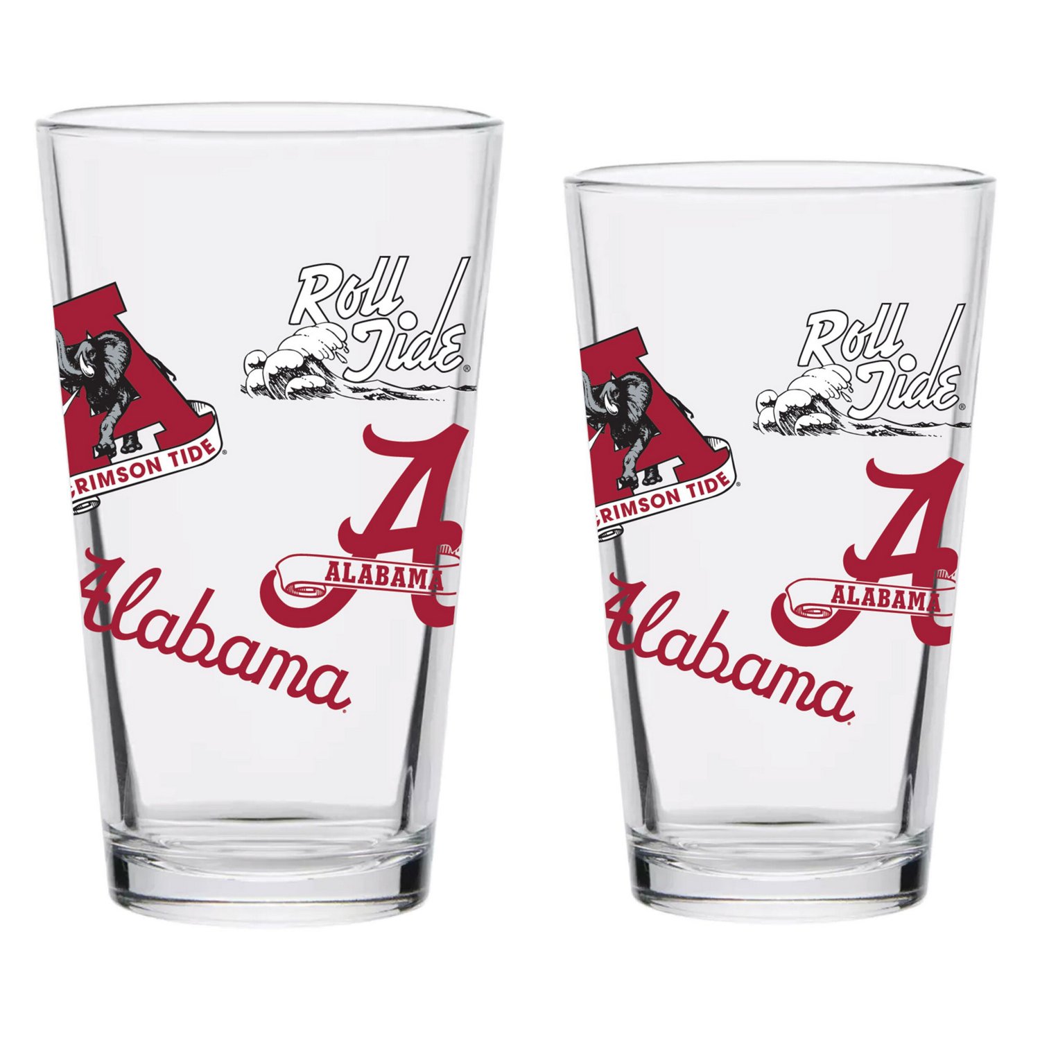Alabama Crimson Tide 16oz Vintage Medley Pint Glass Two-Pack - view number 2