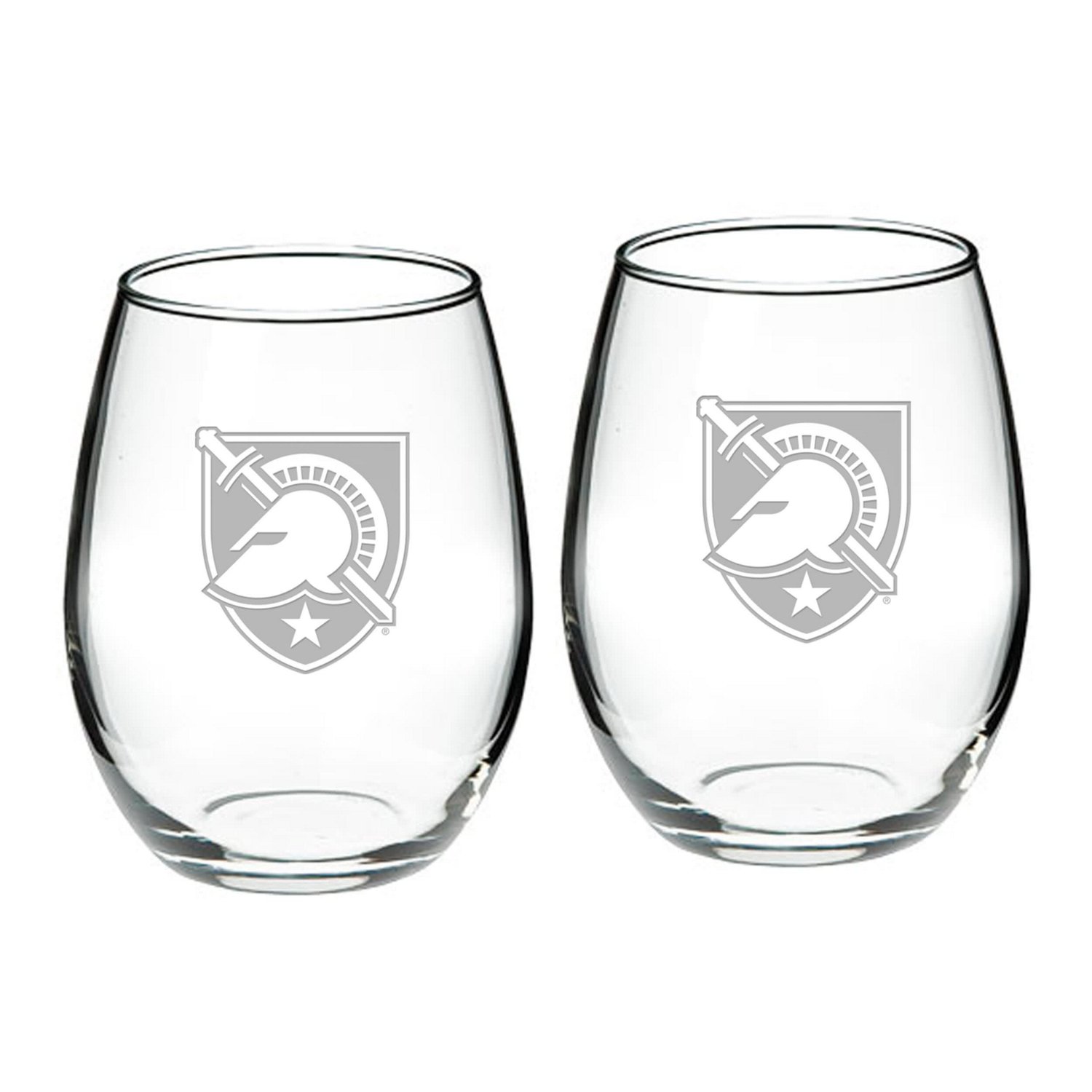 Army Knights 2-Piece 21oz Stemless Wine Glass Set
