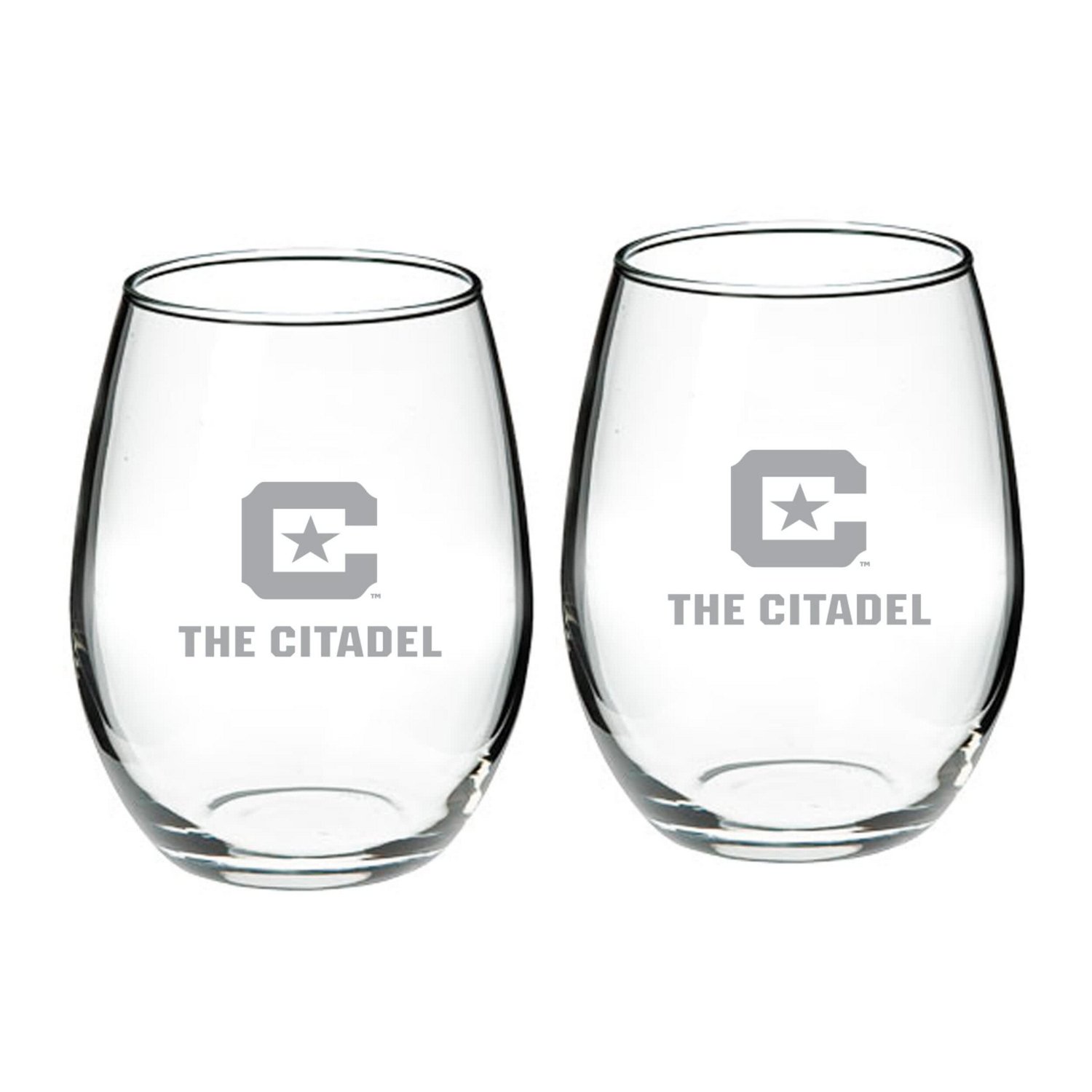 Citadel Bulldogs 21oz Two-Piece Stemless Wine Glass Set - view number 1