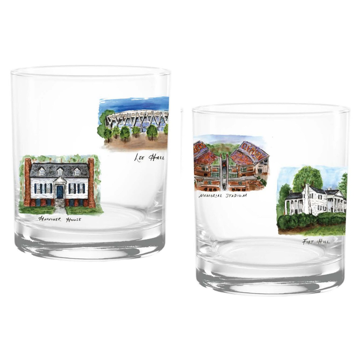 Clemson Tigers 2-Pack 14oz Laura Wilcox University Rocks Set