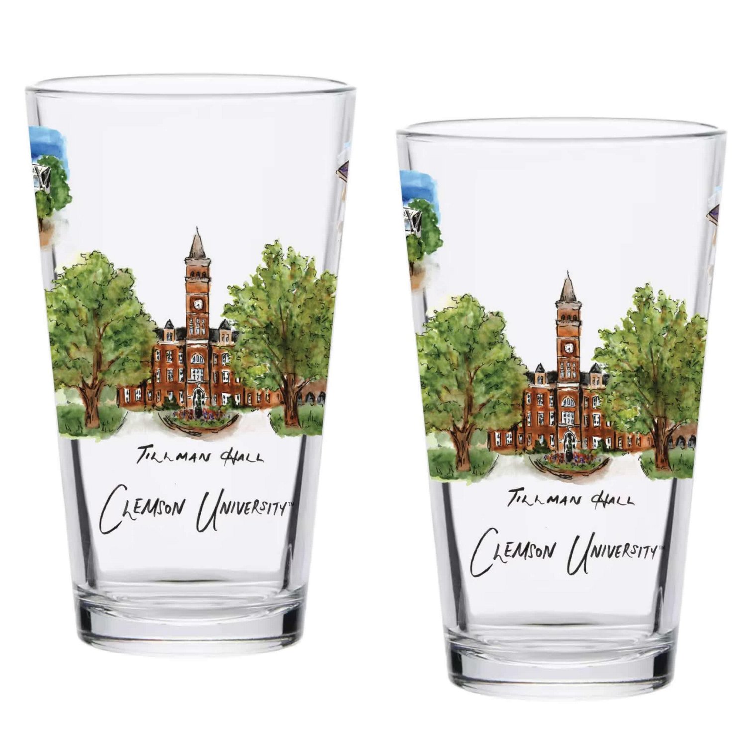 Clemson Tigers 2-Pack 16oz Laura Wilcox University Pint Set