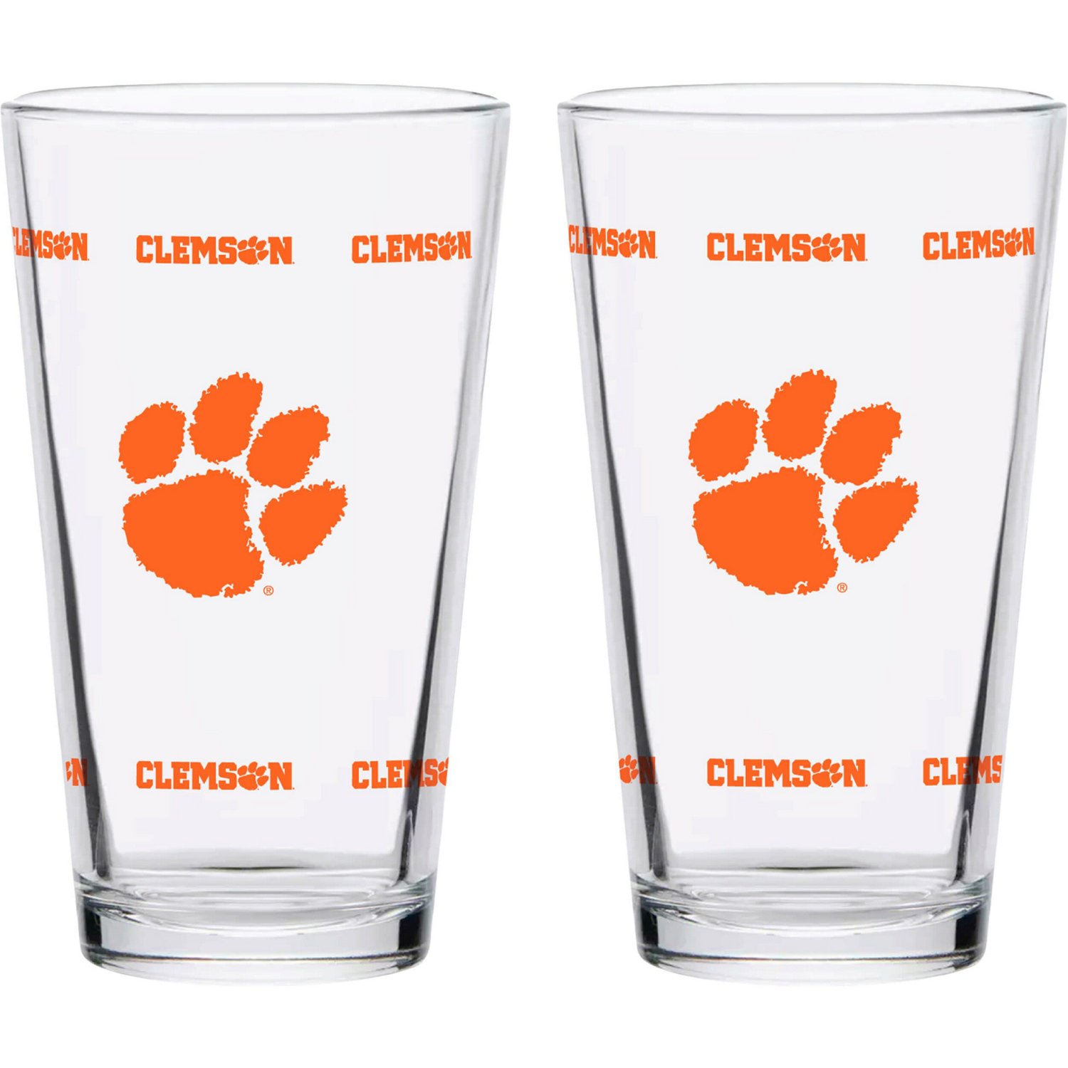 Clemson Tigers Two-Pack Knockout 16oz Pint Glass Set - view number 1