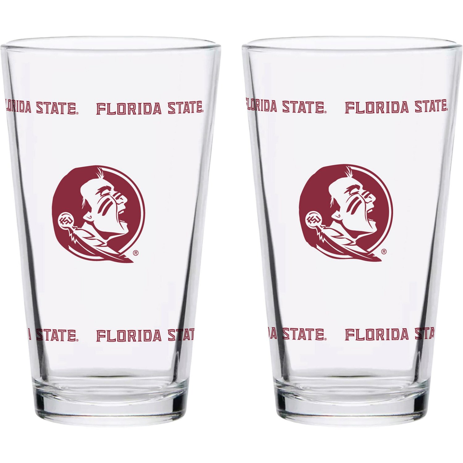 Florida State Seminoles Two-Pack Knockout 16oz Pint Glass Set