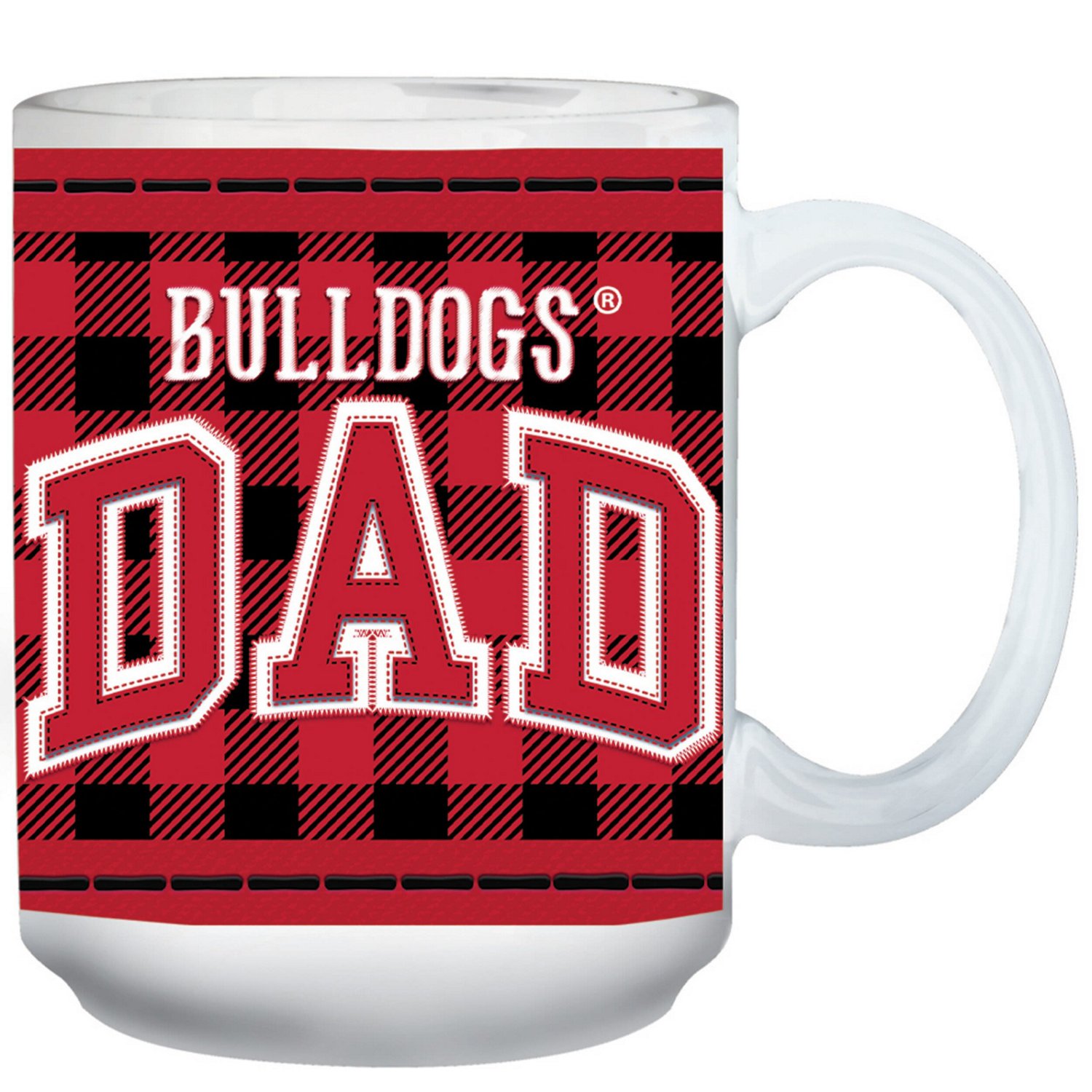Georgia Bulldogs 15oz Buffalo Plaid Father's Day Mug