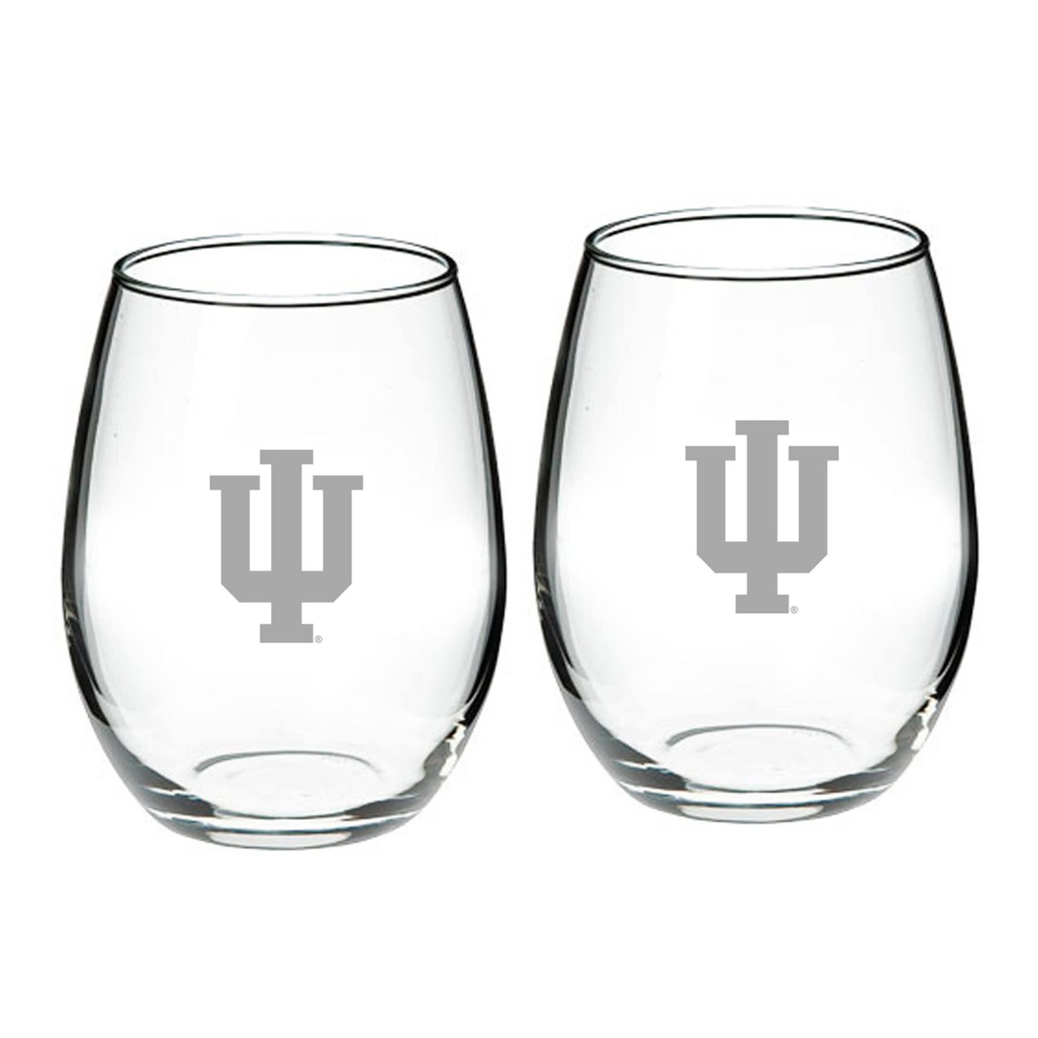 Indiana Hoosiers 21oz 2-Piece Stemless Wine Glass Set