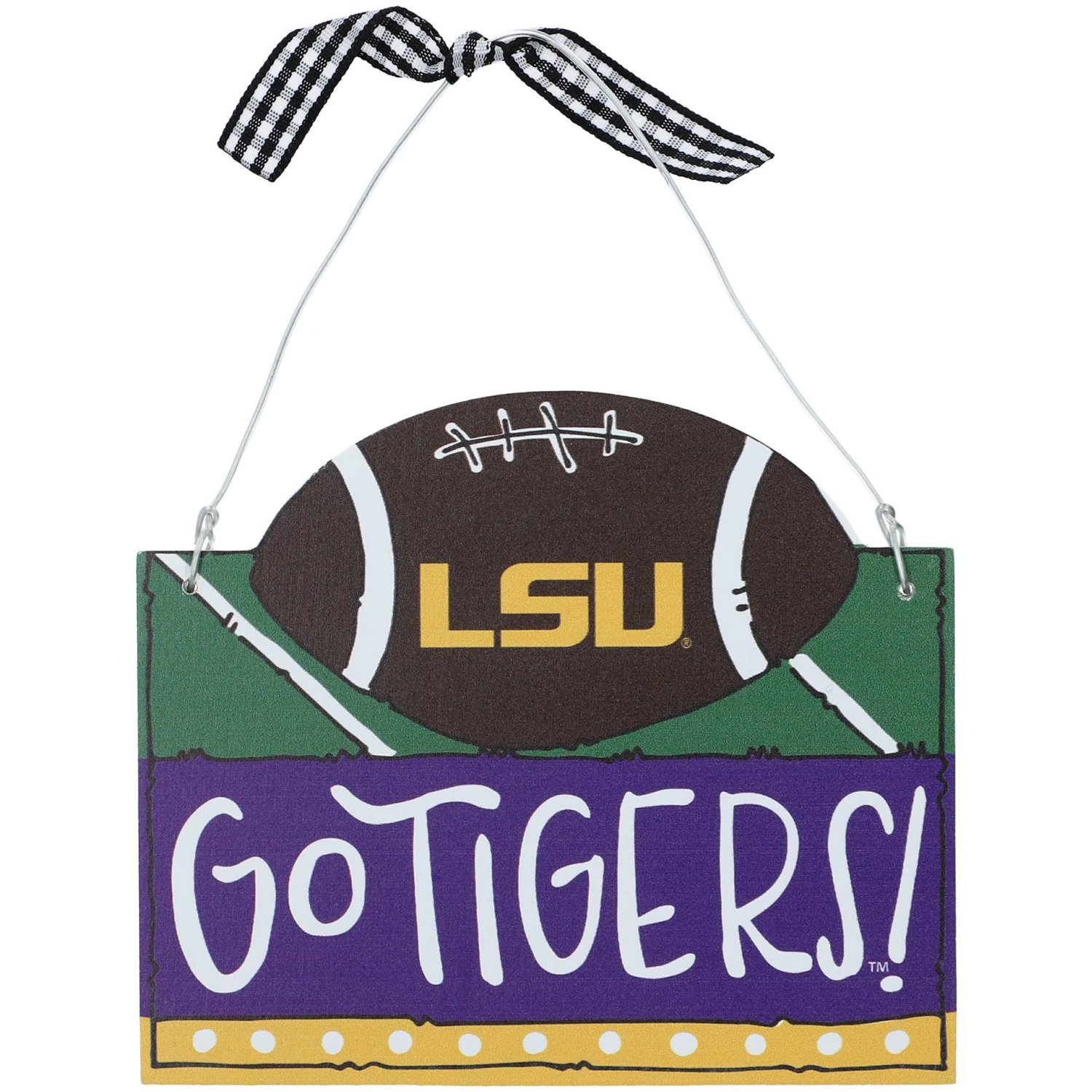 LSU Tigers Logo Football Ornament - view number 1