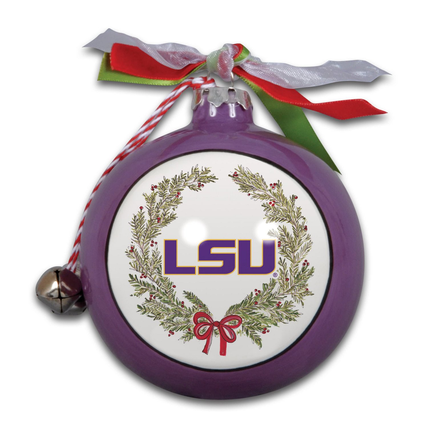 LSU Tigers Wreath Kickoff Painted Ornament - view number 1