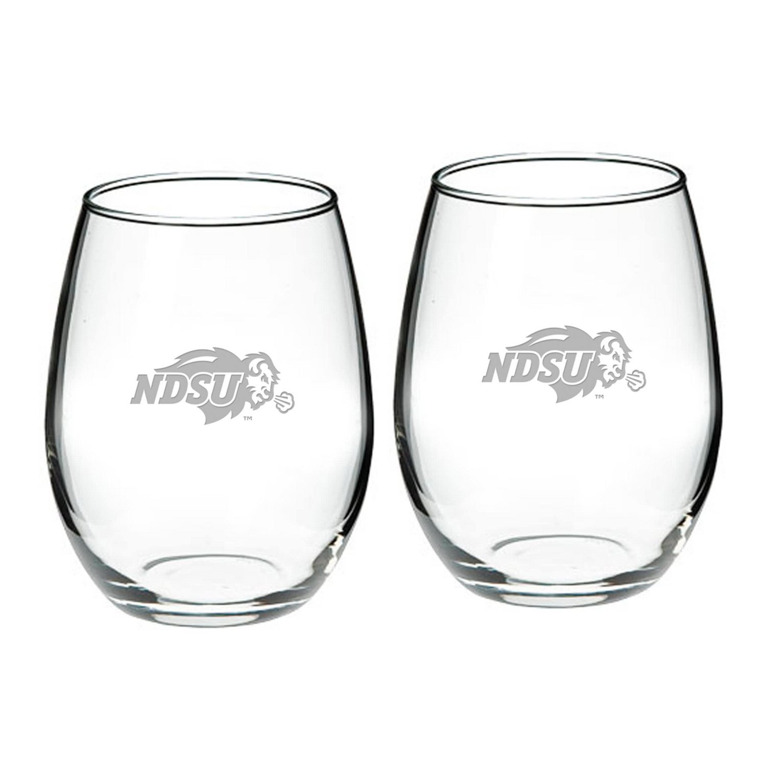 NDSU Bison 2-Piece 21oz Stemless Wine Glass Set