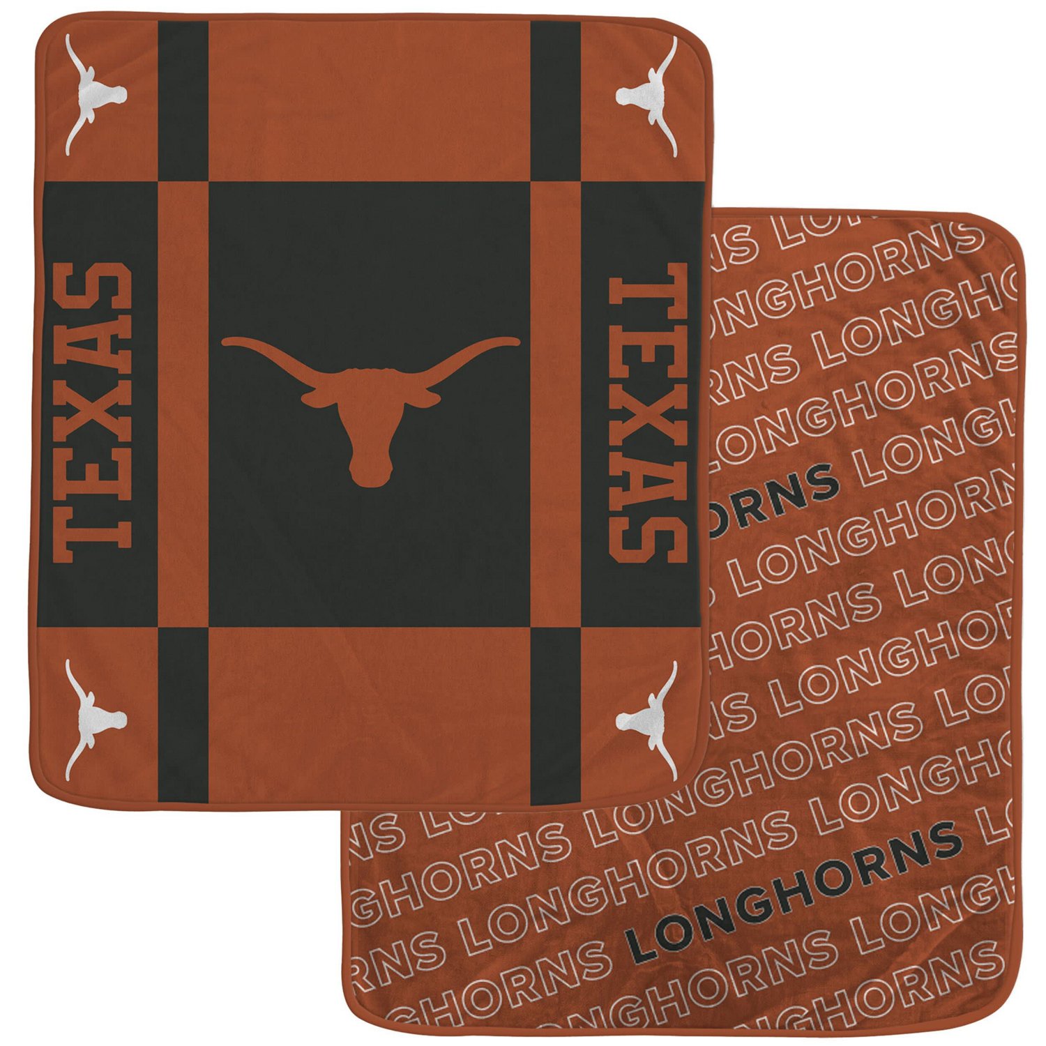 Pegasus Texas Longhorns 60 x 70 Reverse Block Double-Sided Ultra Cozy Blanket - view number 1