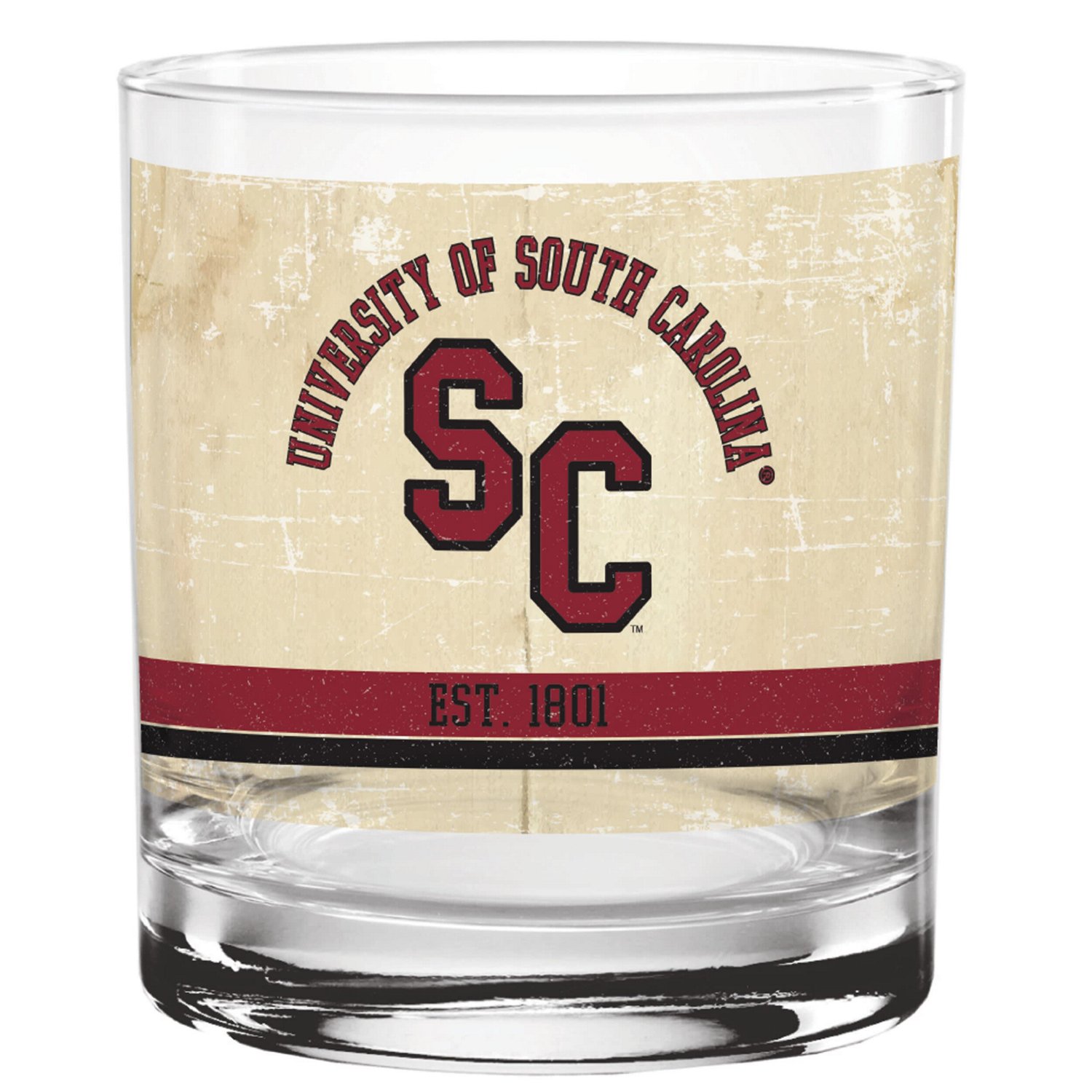 South Carolina Gamecocks 14oz Vintage Retro Rocks Glass - view number 1