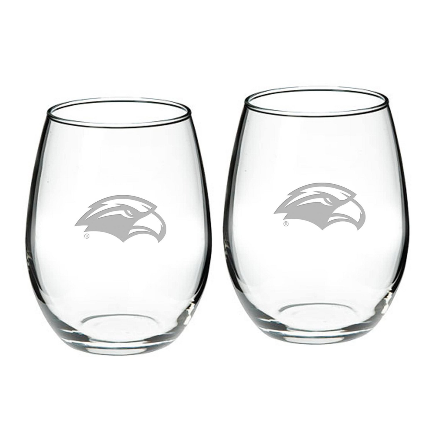 Southern Miss Golden Eagles 2-Piece 21oz Stemless Wine Glass Set
