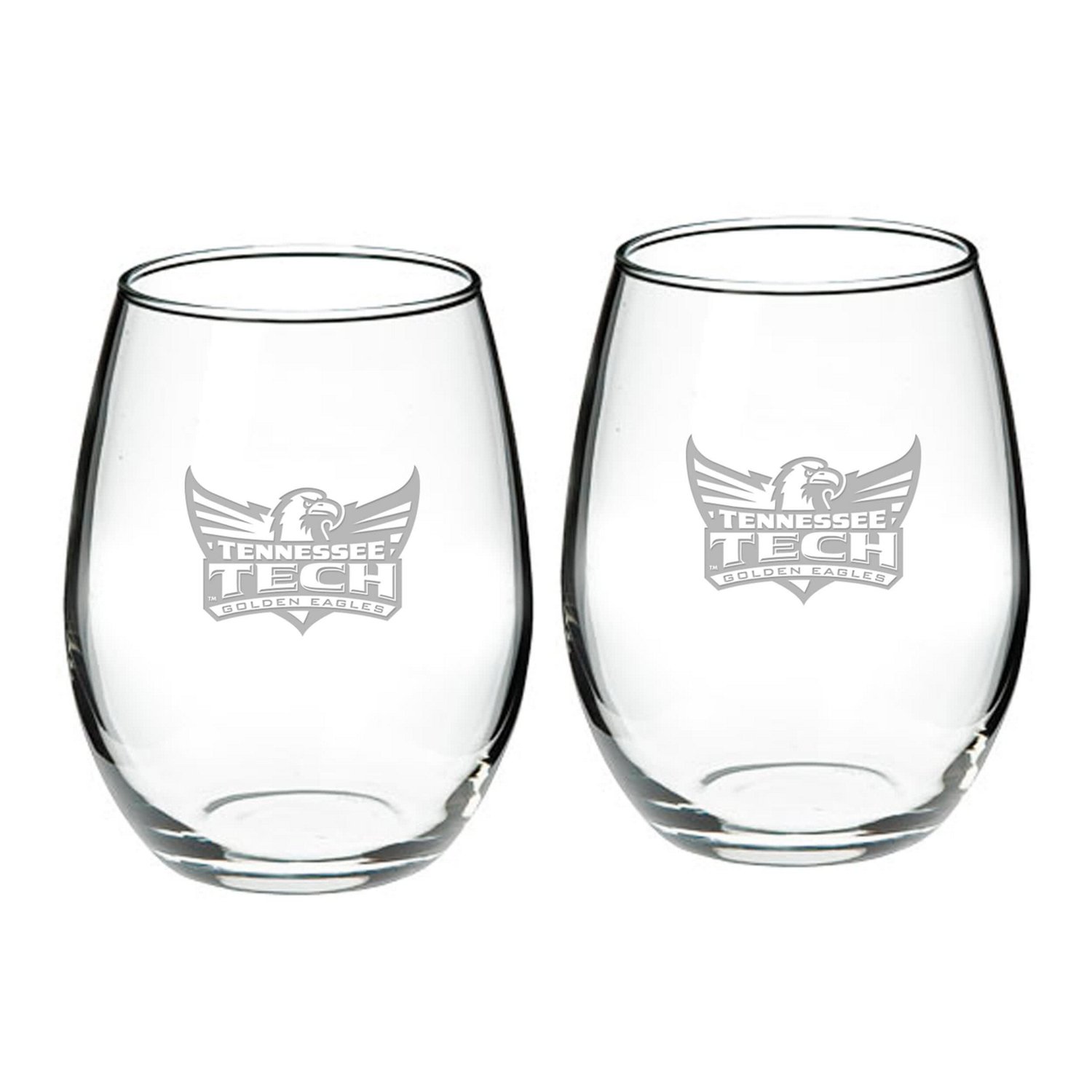 Tennessee Tech Golden Eagles 2-Piece 21oz Stemless Wine Glass Set