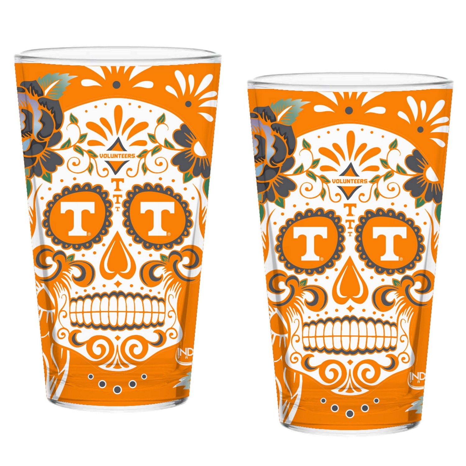 Tennessee Volunteers Two-Pack 16oz Dia De Los Muertos Pint Glass Set