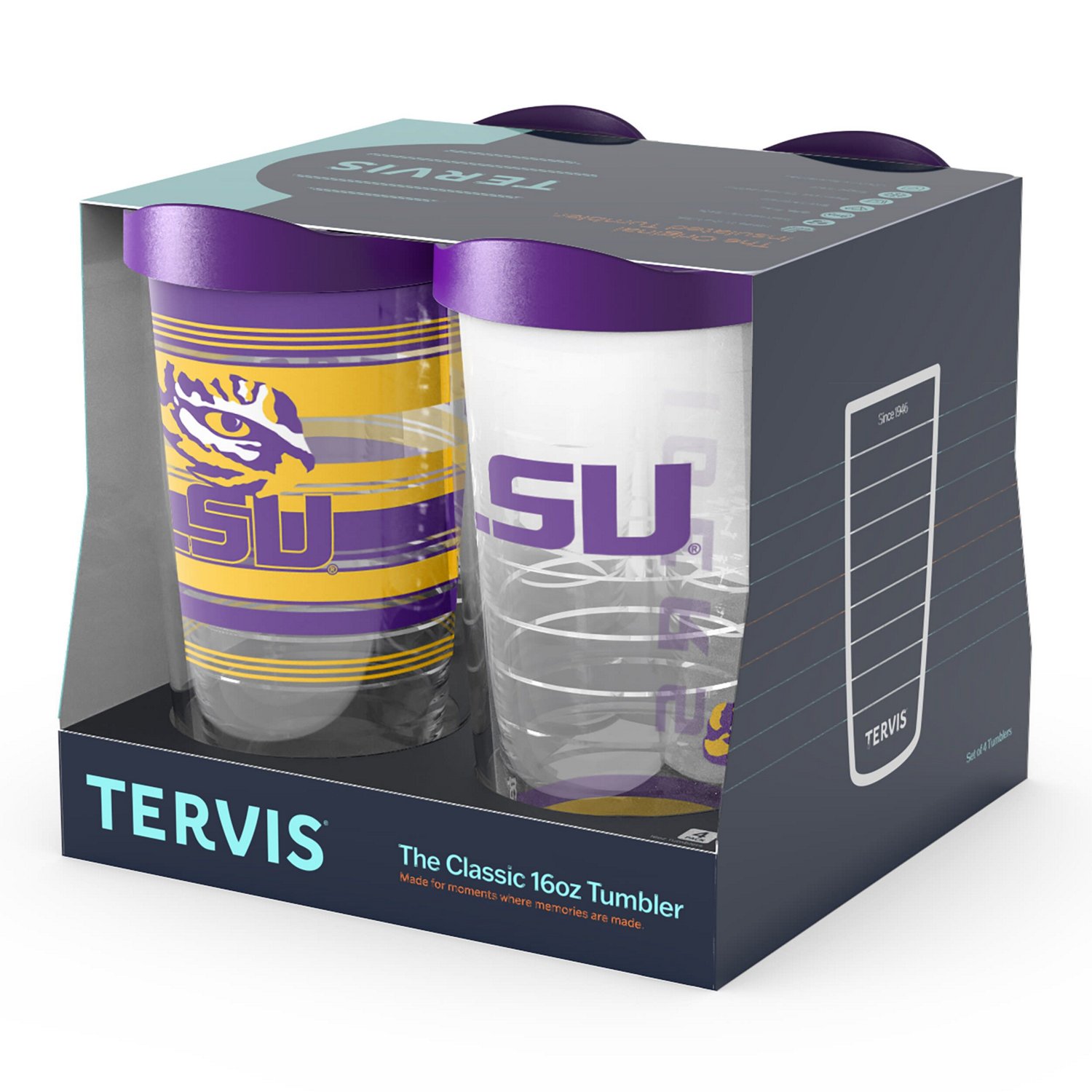 Tervis LSU Tigers Four-Pack 16oz Classic Tumbler Set - view number 3