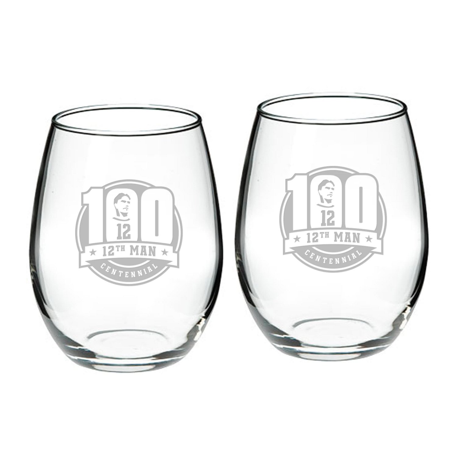 Texas AM Aggies 12th Man Centennial 2-Piece 21oz Stemless Wine Glass Set
