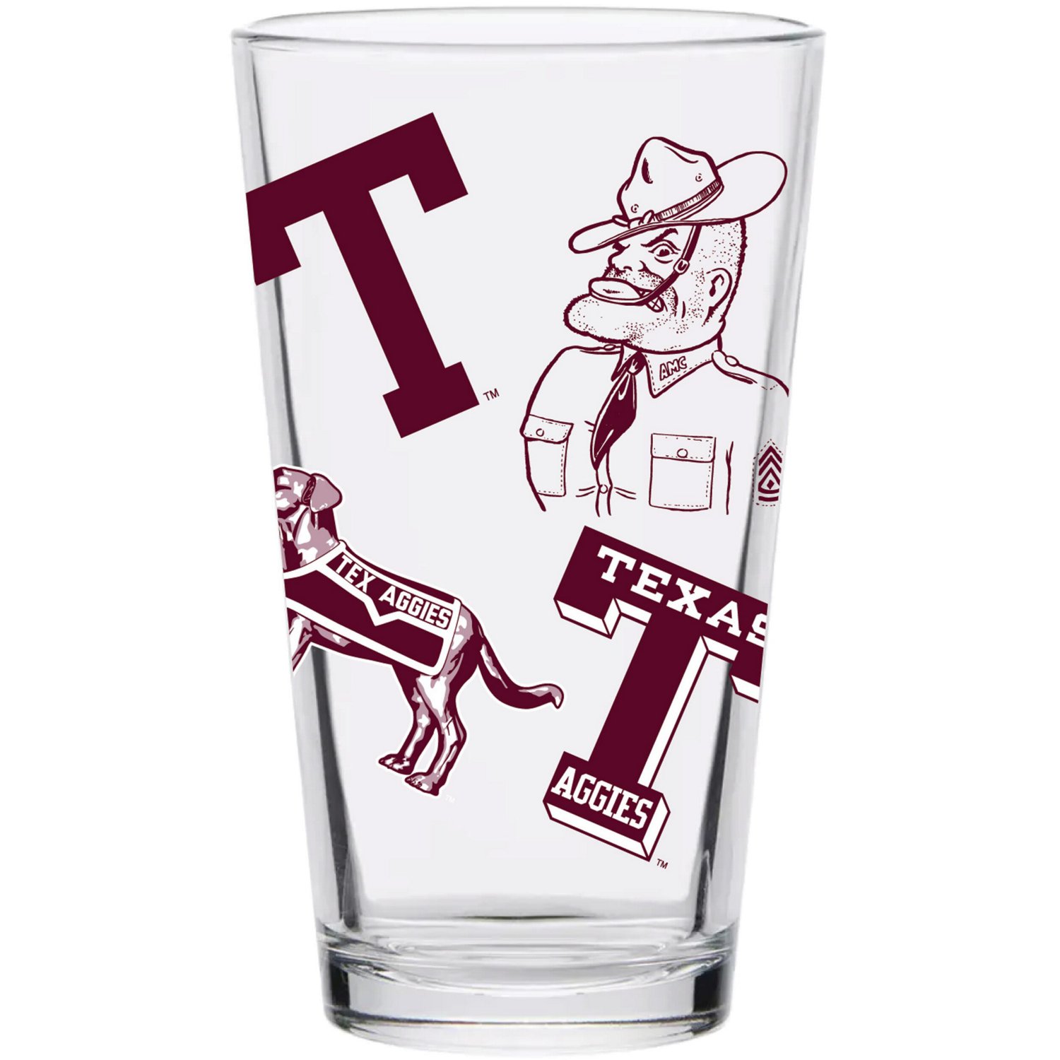 Texas AM Aggies 16oz Medley Vintage Pint Glass
