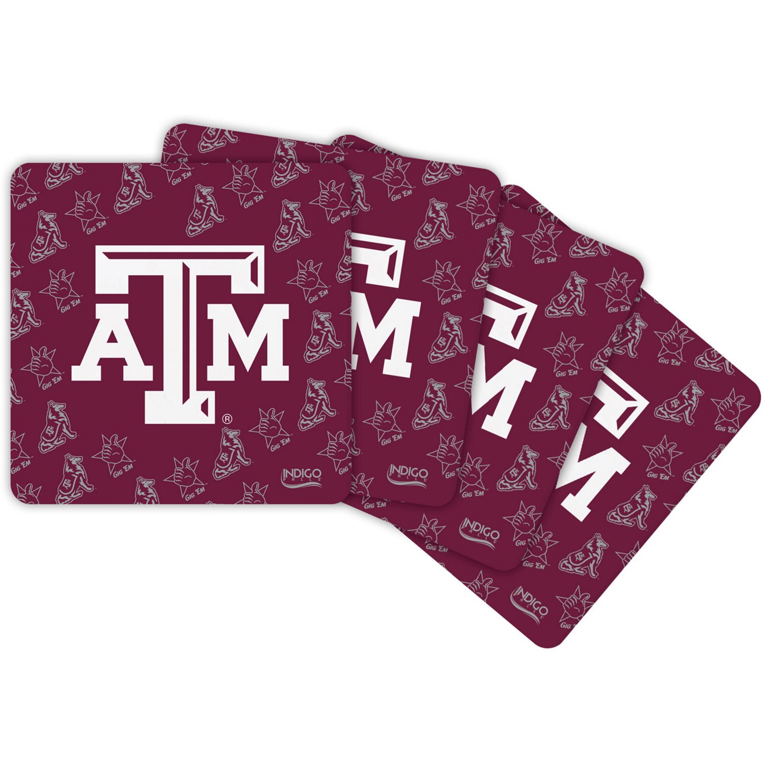 Texas AM Aggies Four-Pack Square Repeat Coaster Set