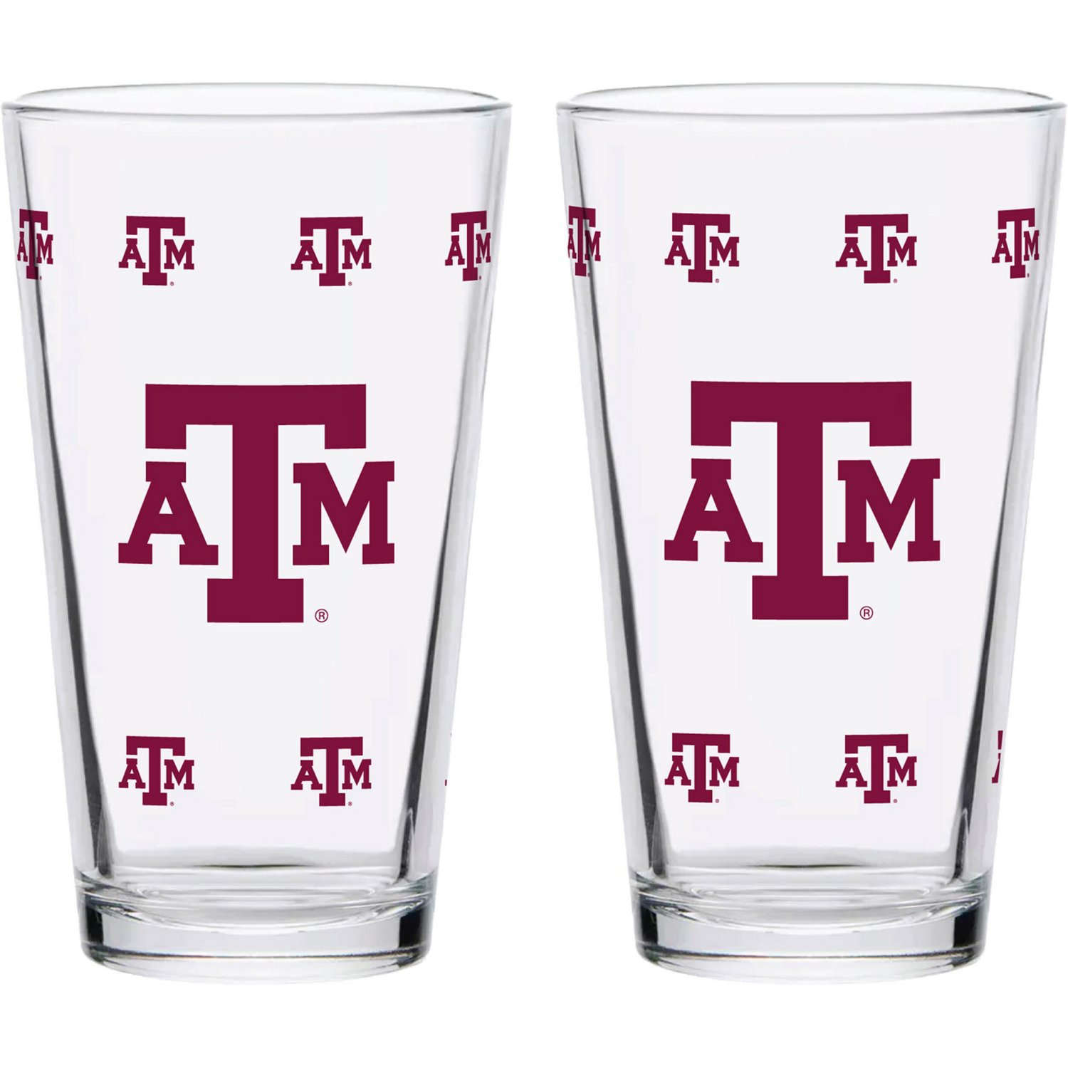 Texas AM Aggies Two-Pack Knockout 16oz Pint Glass Set