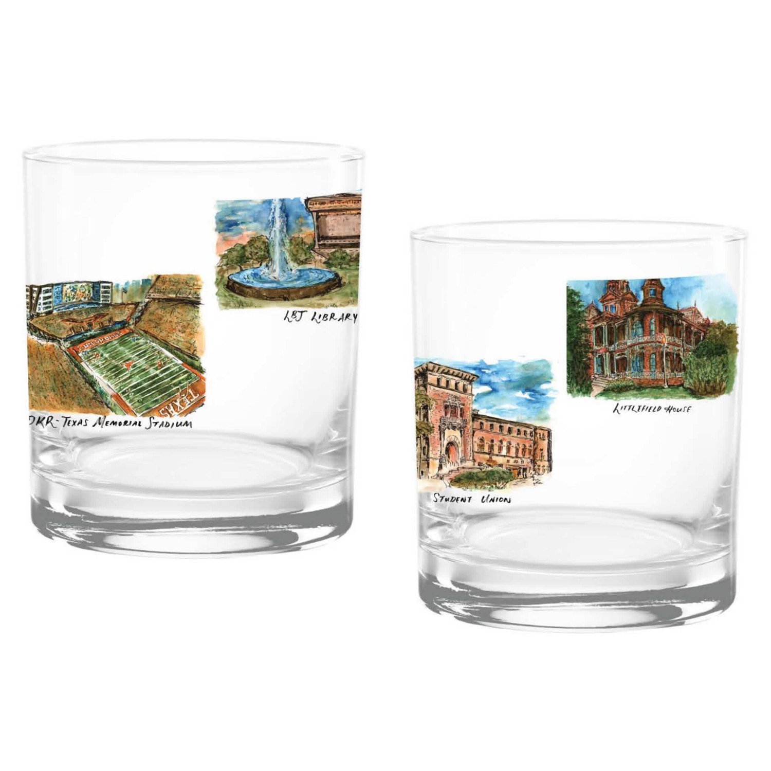 Texas Longhorns 2-Pack 14oz Laura Wilcox University Rocks Set