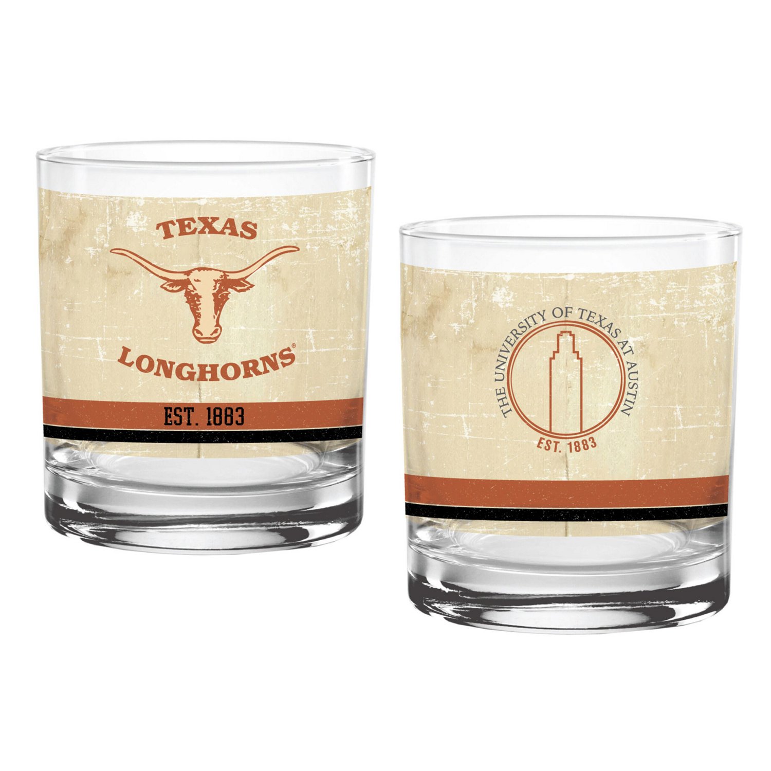 Texas Longhorns Two-Pack 14oz Vintage Glass Set